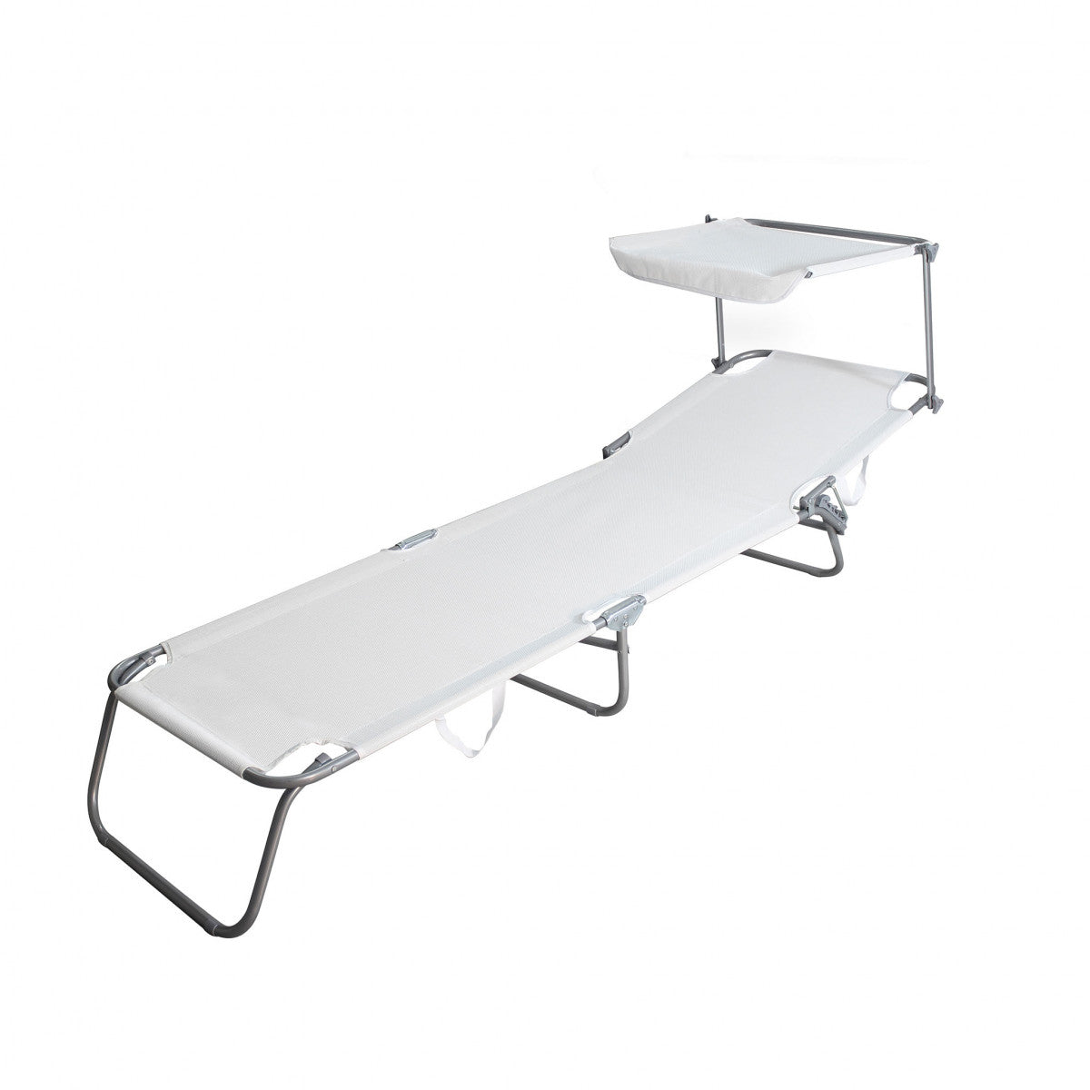 Brandina pieghevole da spiaggia in metallo con tettuccio Abel