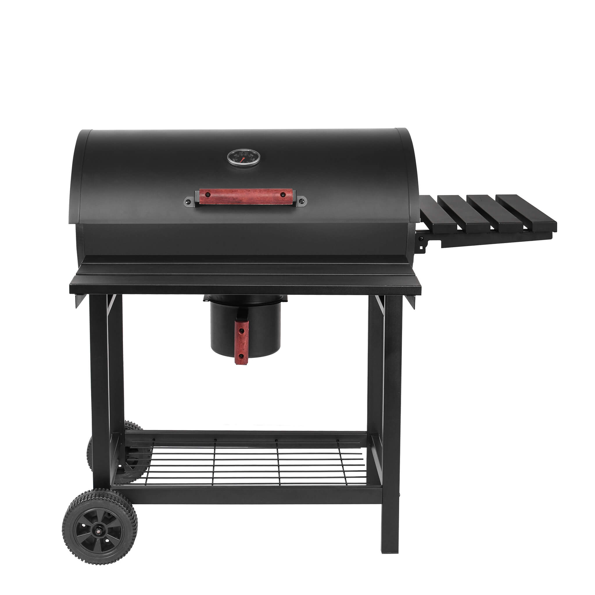 Barbecue a carbone con ruote coperchio ed appoggi laterali Bristol