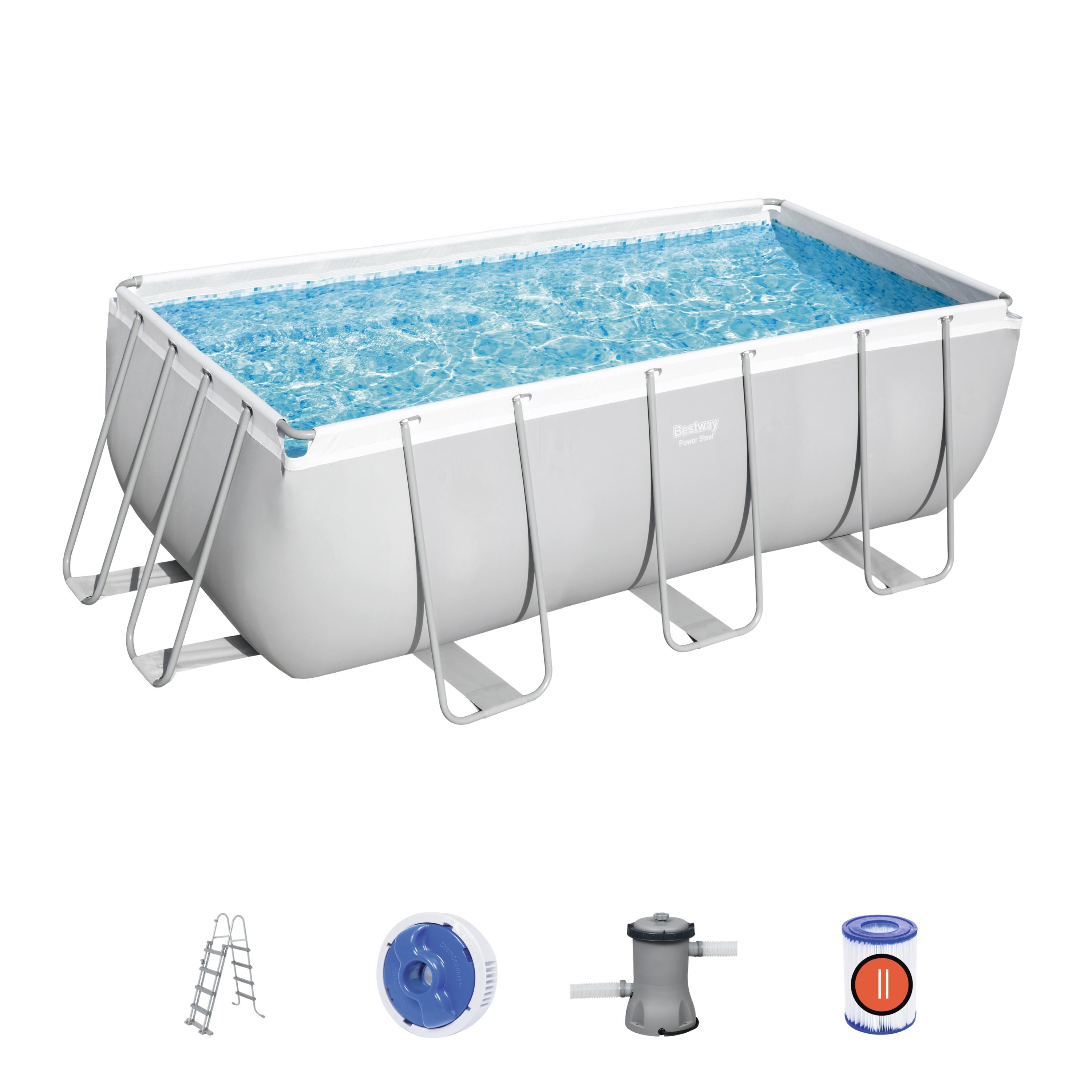 Piscina Power Steel Frame Rettangolare 412x201x122 cm Bestway 56456