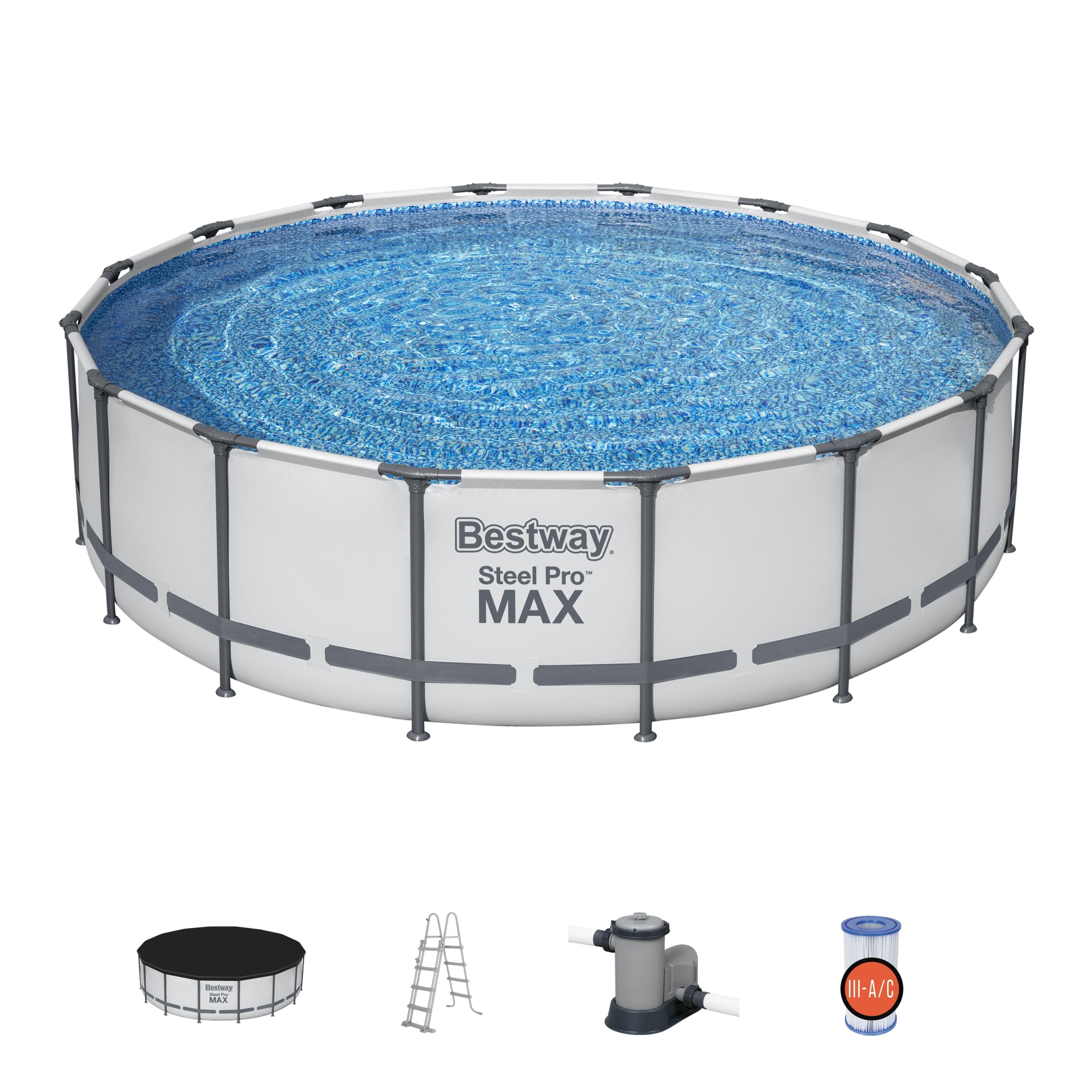Piscina rotonda Steel Pro MAX in acciaio 488x122 cm Bestway 5612Z