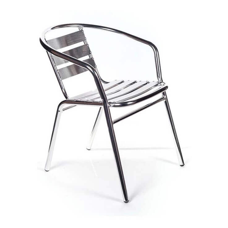Poltrona impilabile in alluminio 56x55xH74 cm
