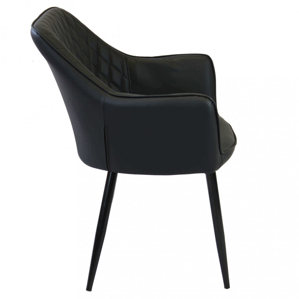 Sedia poltrona da interno con struttura in metallo e seduta larga imbottita rivestita in ecopelle Chair XL