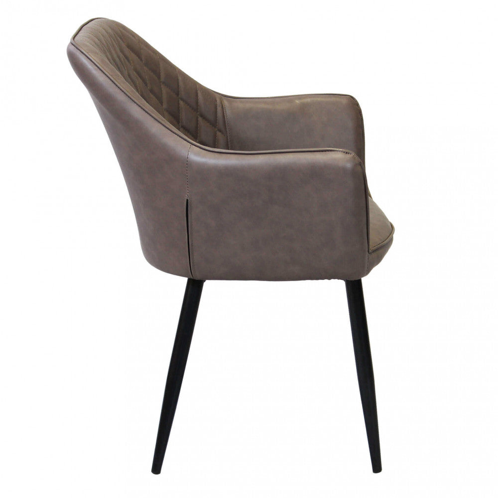 Sedia poltrona da interno con struttura in metallo e seduta larga imbottita rivestita in ecopelle Chair XL