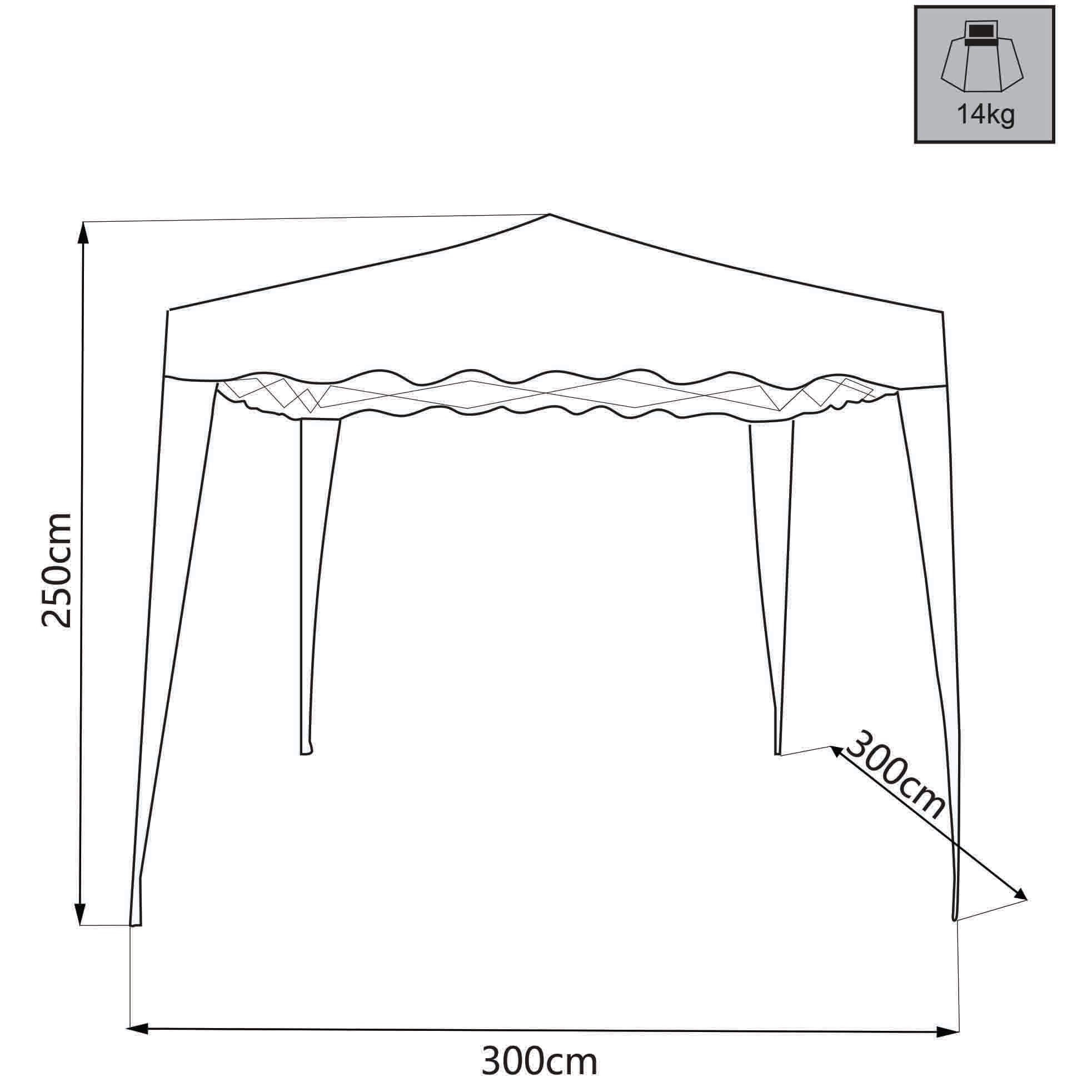 Gazebo pieghevole in acciaio e poliestere 3x3 mt Harleen