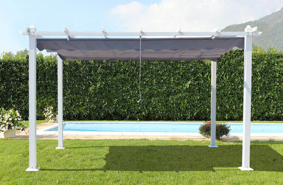 Gazebo da esterno 3x4 mt in acciaio ed alluminio con telo in poliestere Good Summer