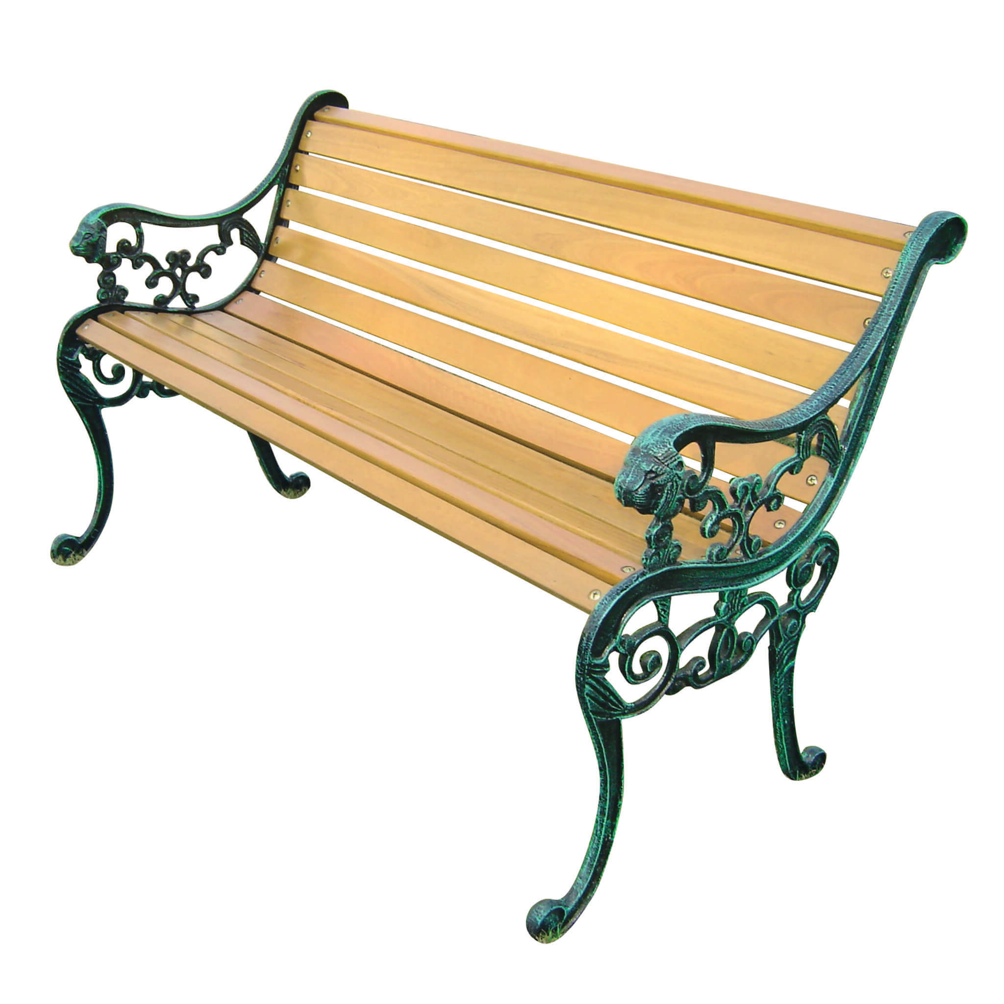 Panca da esterno in legno laccato e ghisa Leone