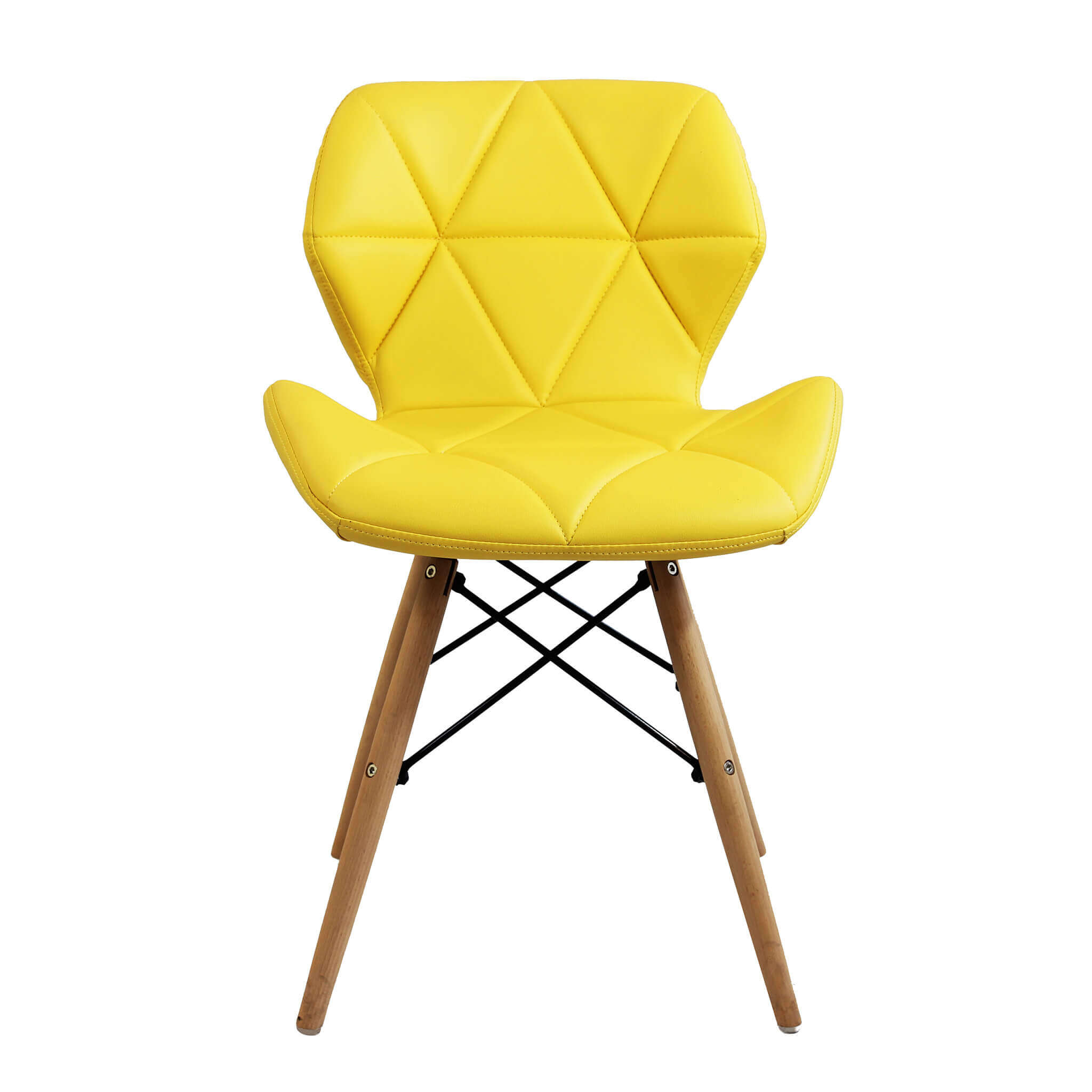 Sedia da interno con struttura in legno e seduta in ecopelle Exagon