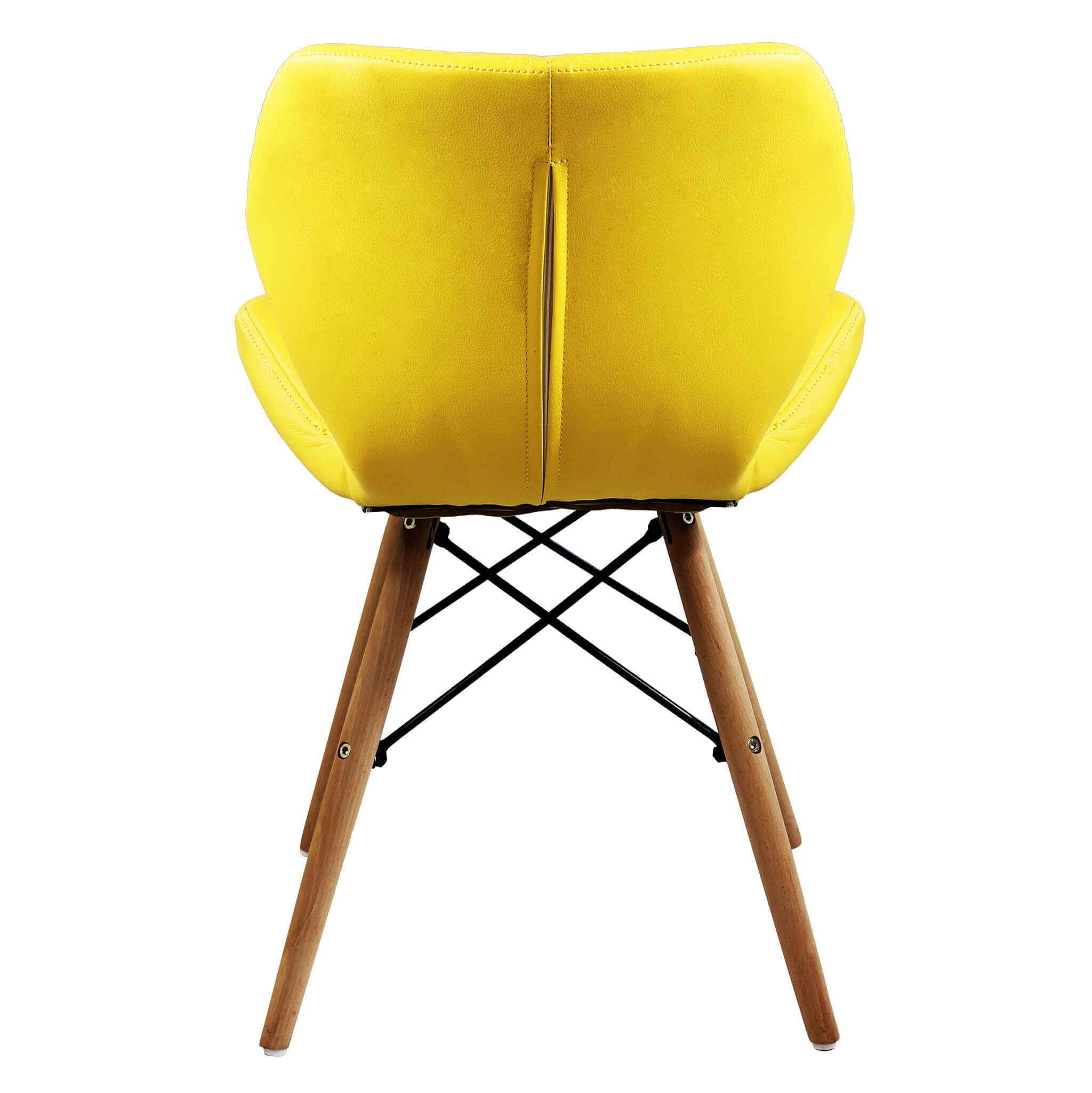 Sedia da interno con struttura in legno e seduta in ecopelle Exagon