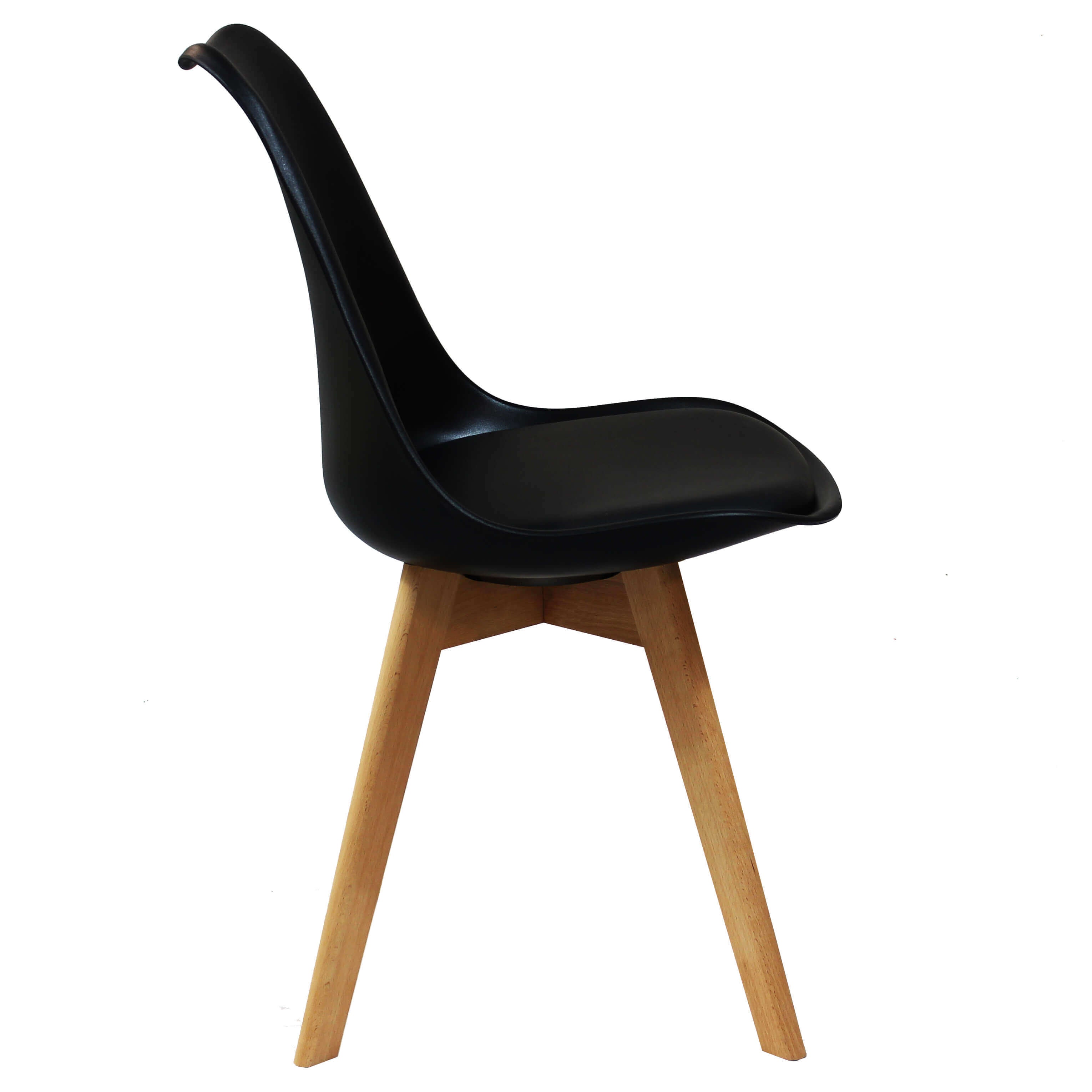 Sedia da interno in legno e materiale plastico con seduta imbottita Gary