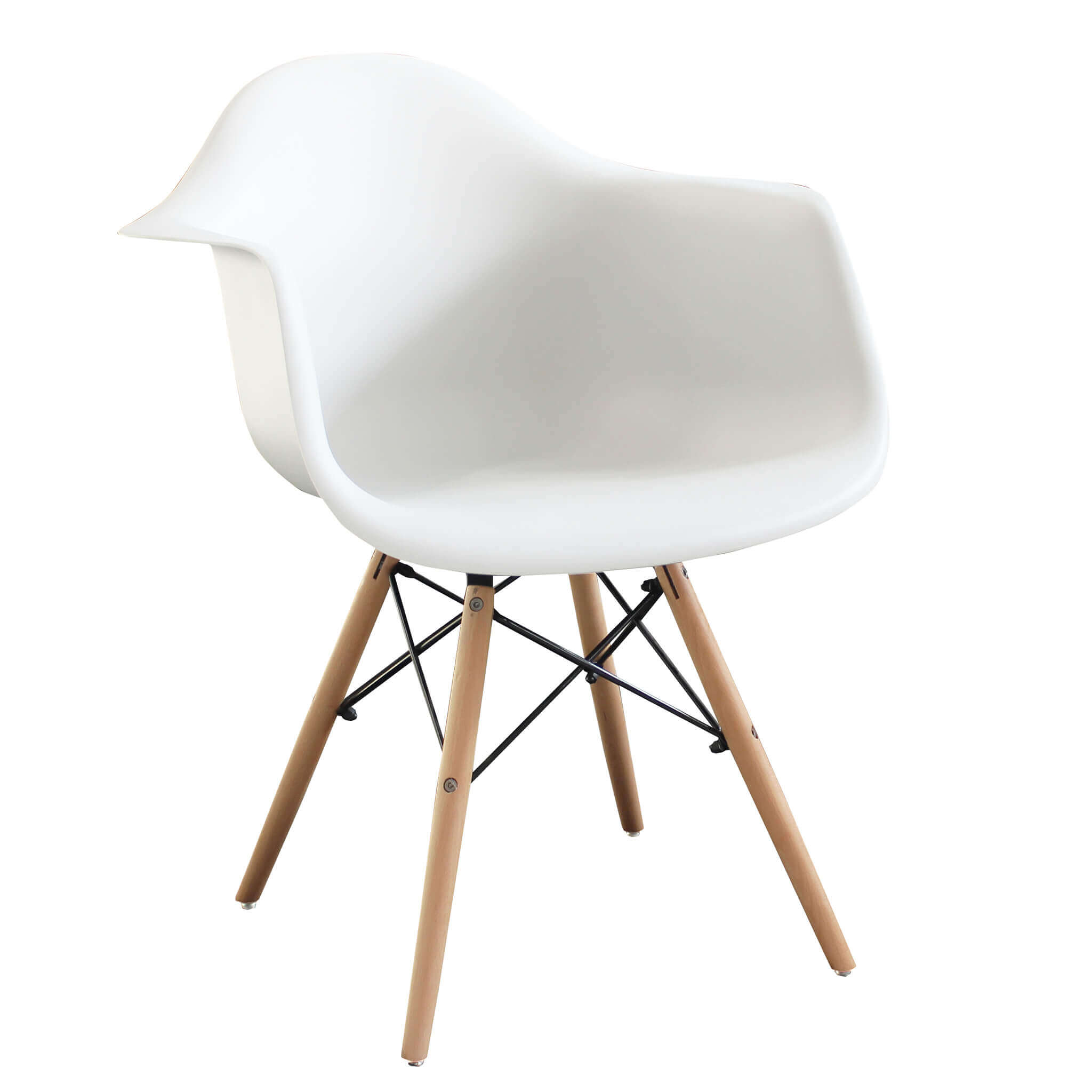 Poltrona sedia da interno con struttura in acciaio e legno e seduta in ABS Spriz