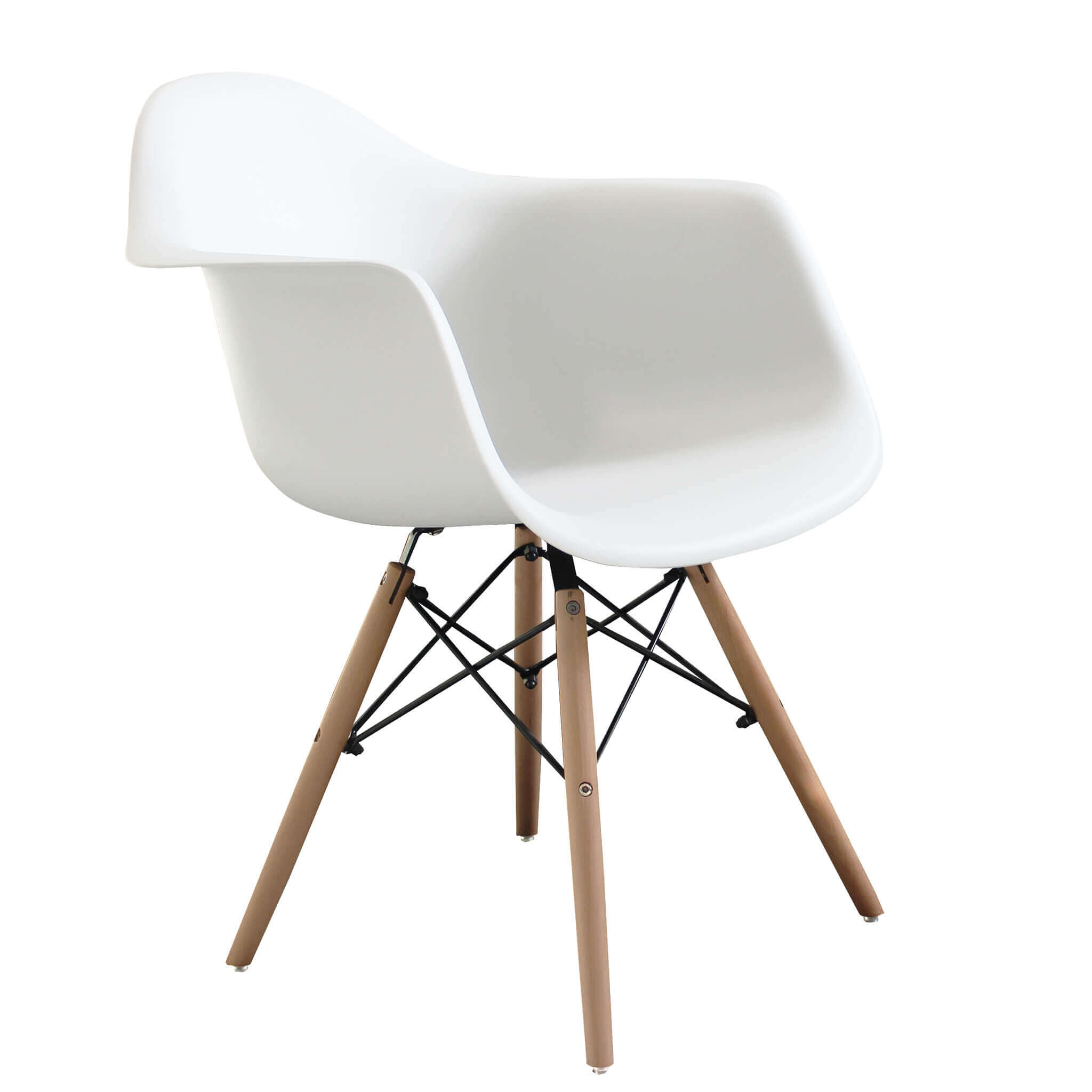 Poltrona sedia da interno con struttura in acciaio e legno e seduta in ABS Spriz