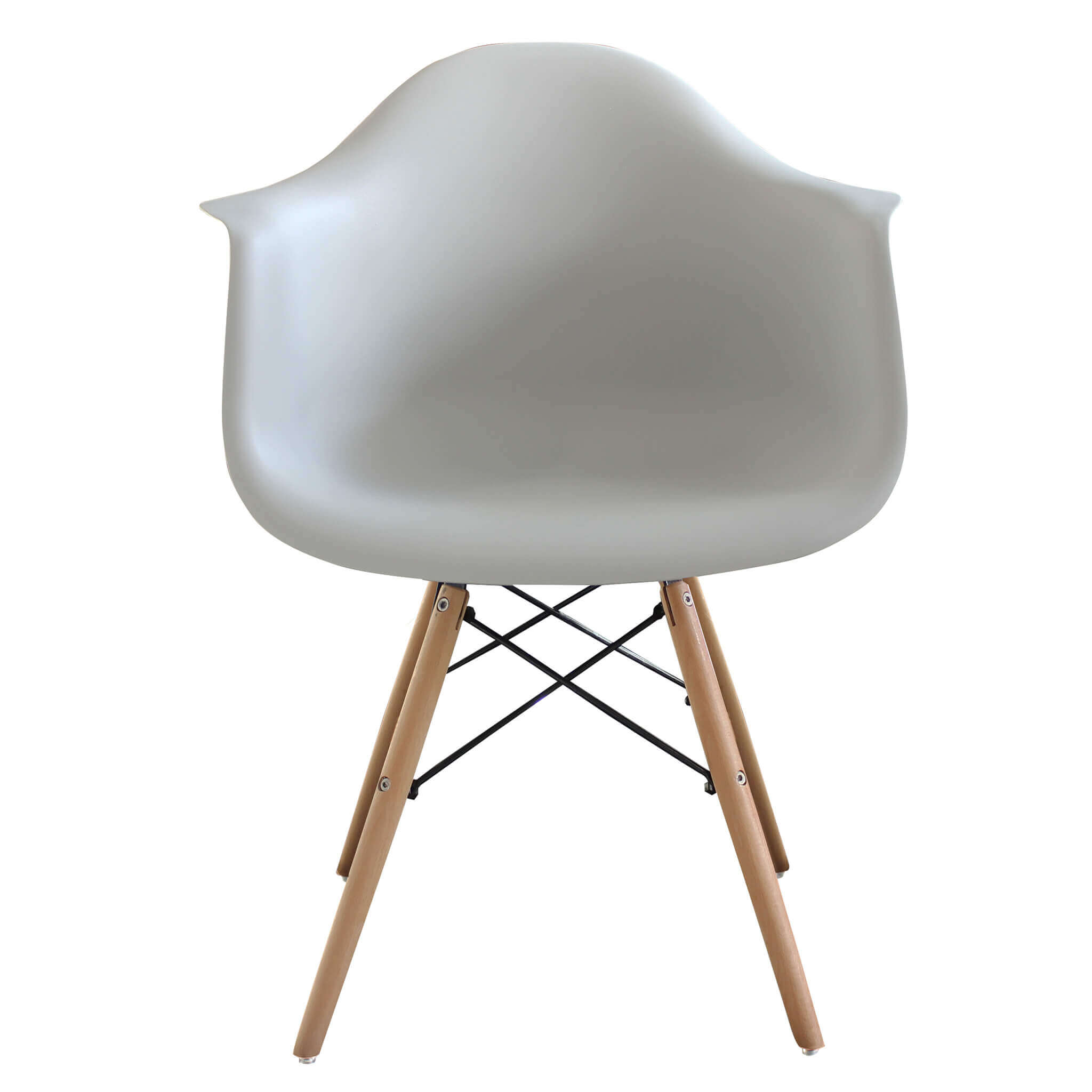 Poltrona sedia da interno con struttura in acciaio e legno e seduta in ABS Spriz