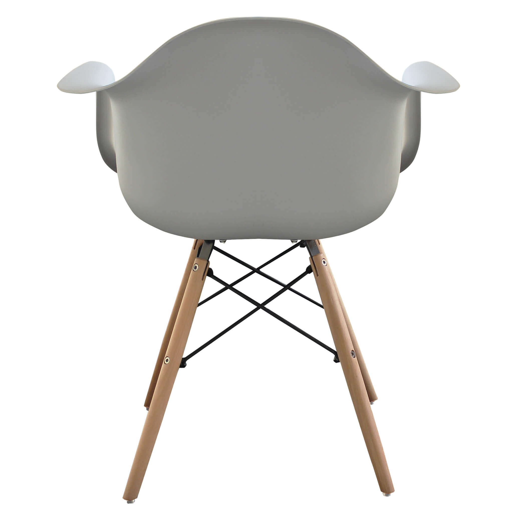 Poltrona sedia da interno con struttura in acciaio e legno e seduta in ABS Spriz