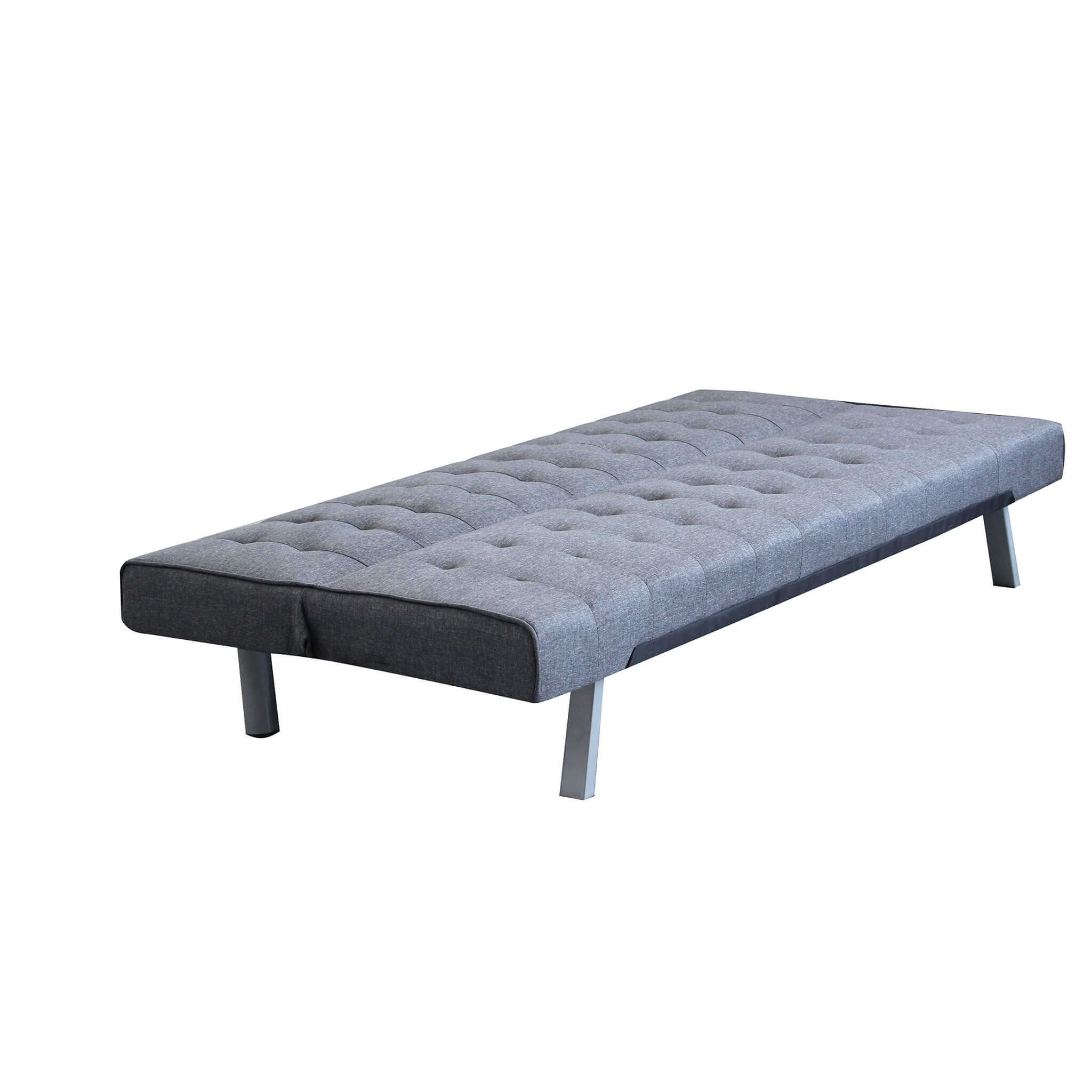 Divano letto 3 posti imbottito salvaspazio con sistema click clak Grigio