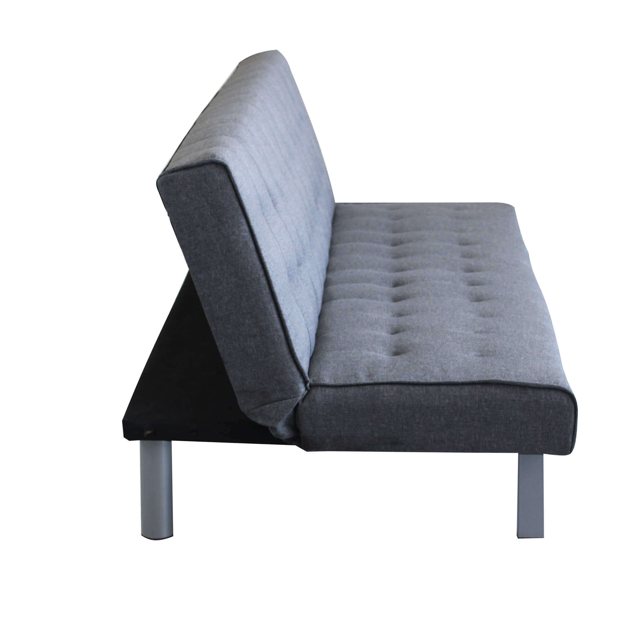 Divano letto 3 posti imbottito salvaspazio con sistema click clak Grigio