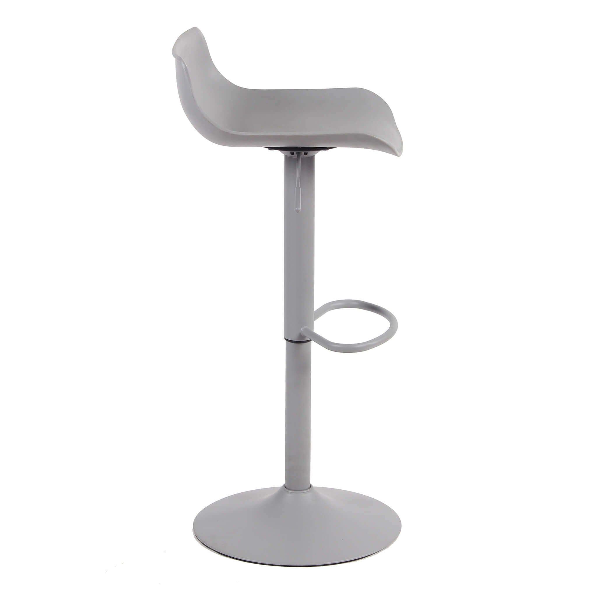 Sgabello regolabile con poggiapiedi per arredo bar esterno interno con seduta in polipropilene e struttura in acciaio Poly Steel