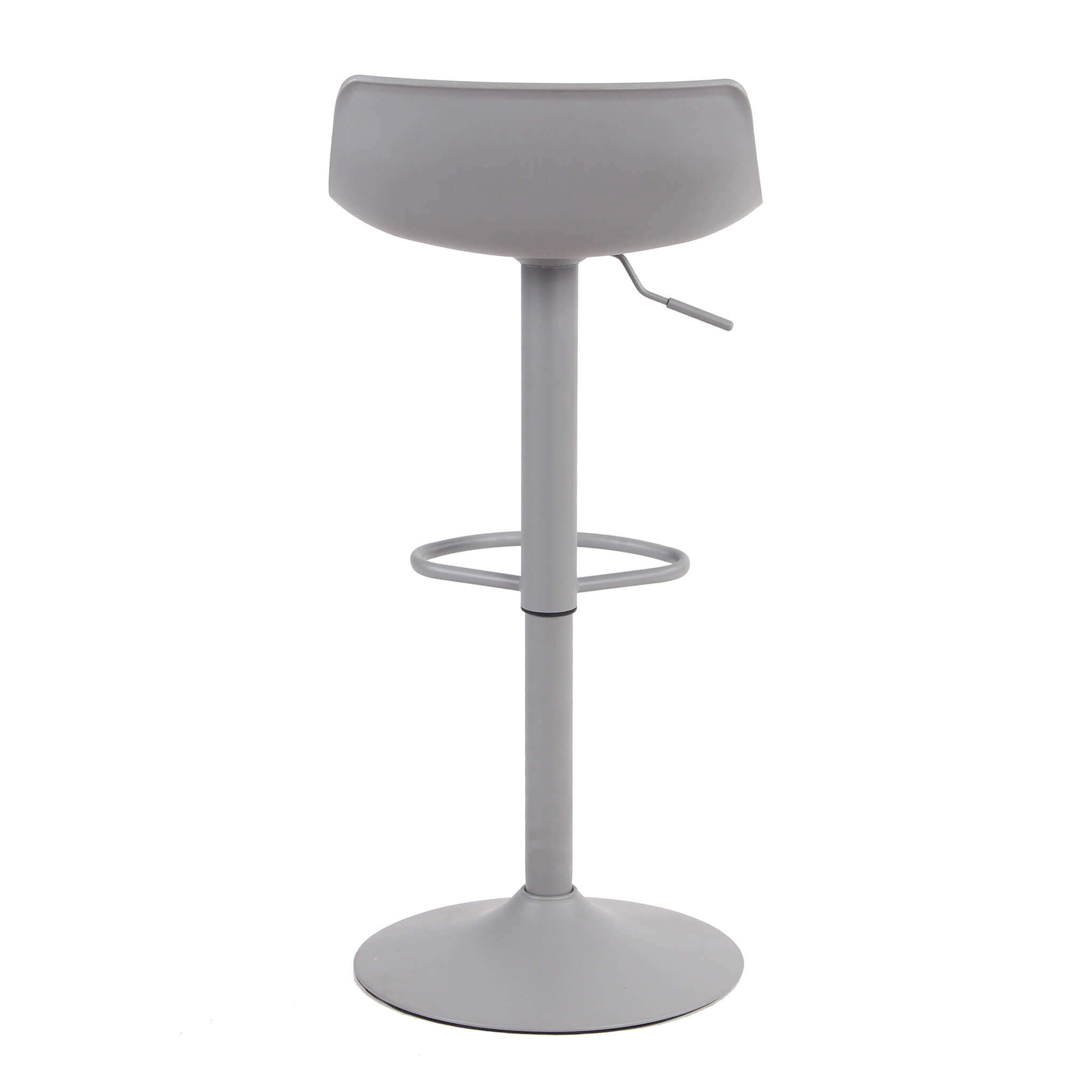 Sgabello regolabile con poggiapiedi per arredo bar esterno interno con seduta in polipropilene e struttura in acciaio Poly Steel