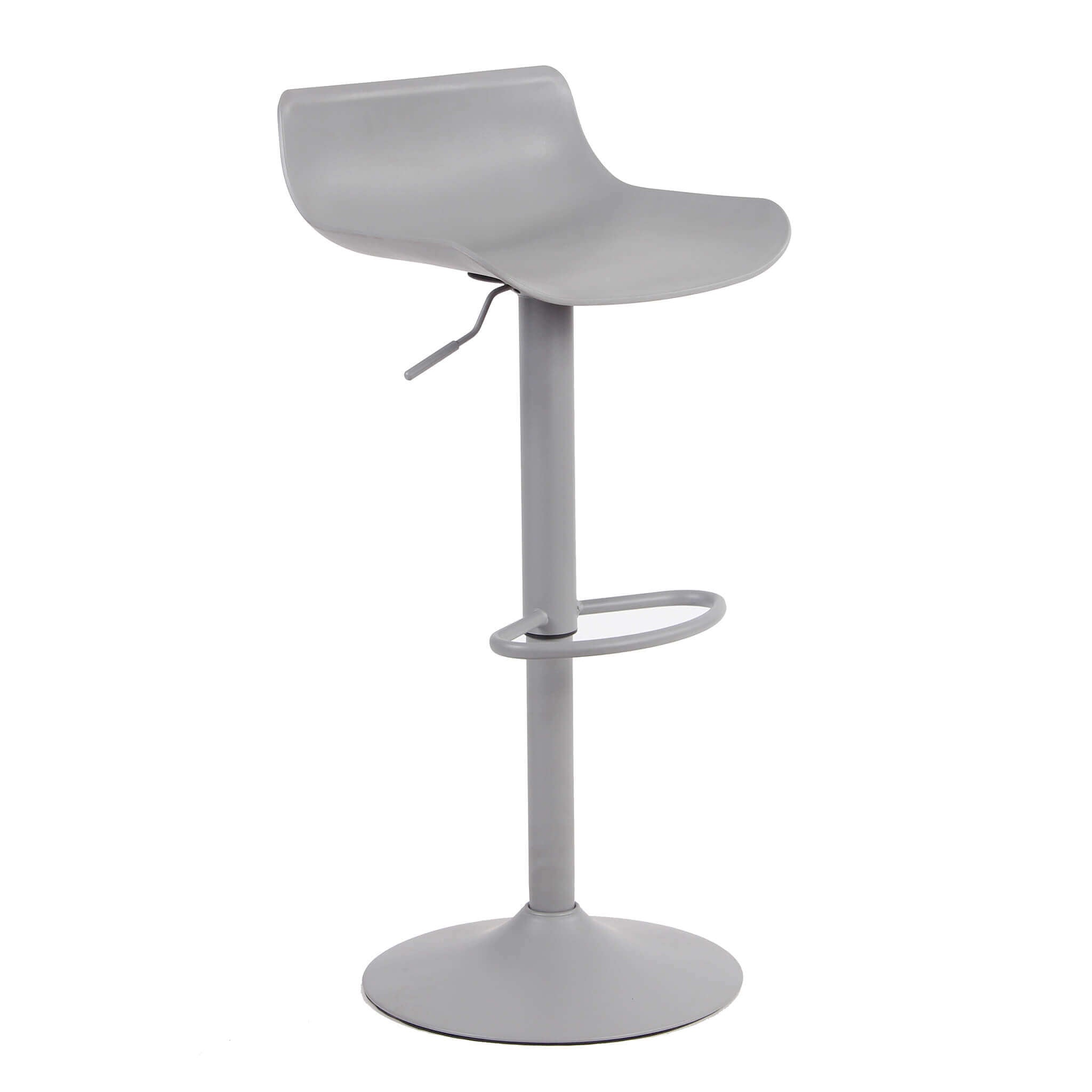 Sgabello regolabile con poggiapiedi per arredo bar esterno interno con seduta in polipropilene e struttura in acciaio Poly Steel