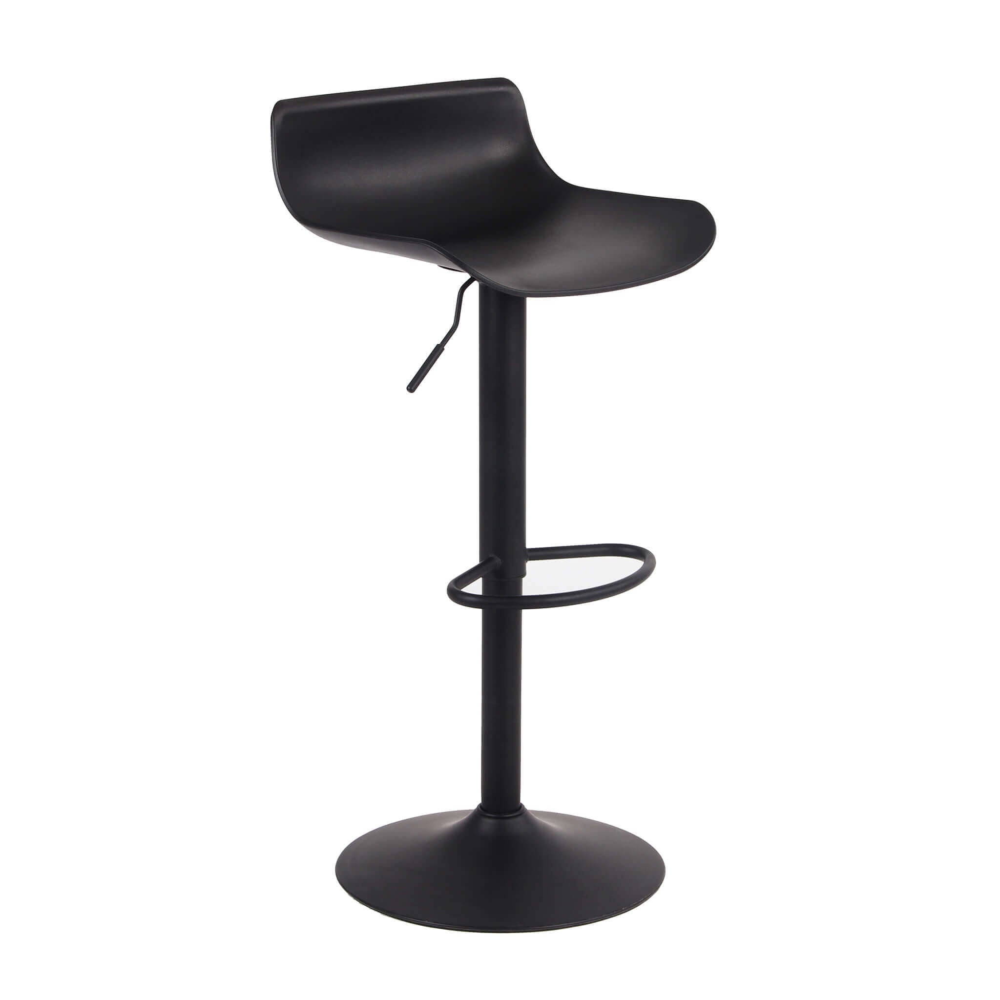 Sgabello regolabile con poggiapiedi per arredo bar esterno interno con seduta in polipropilene e struttura in acciaio Poly Steel