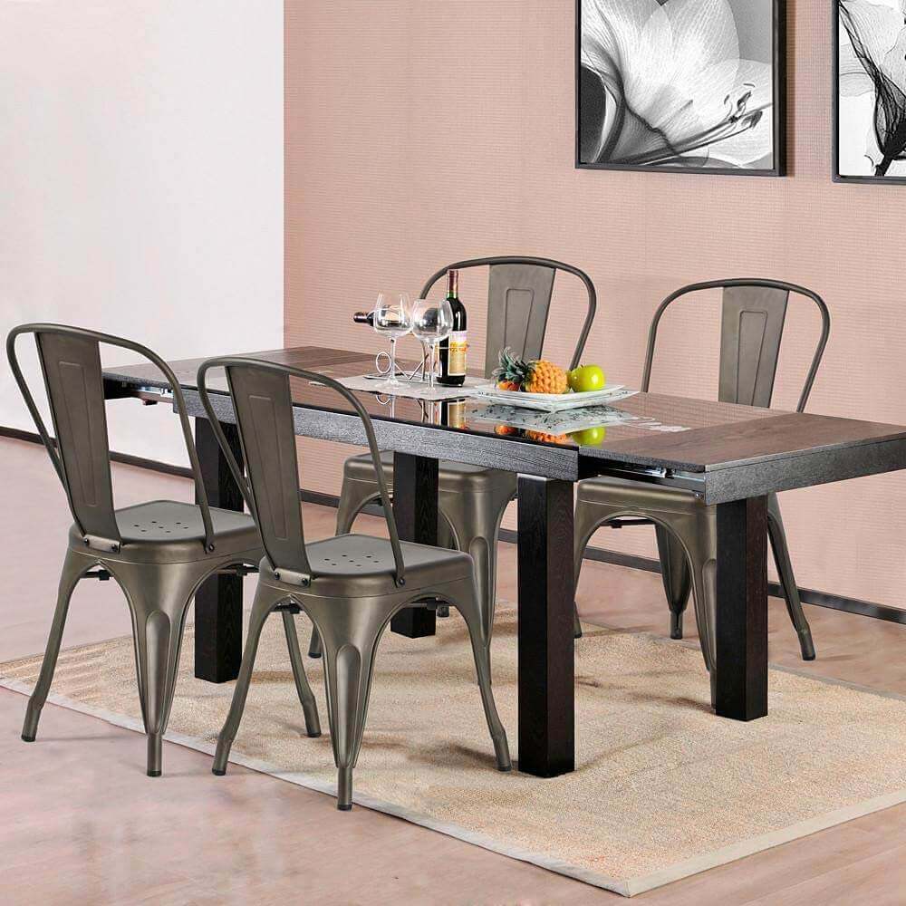 Sedia impilabile in acciaio stile industriale moderno Industrial Style D