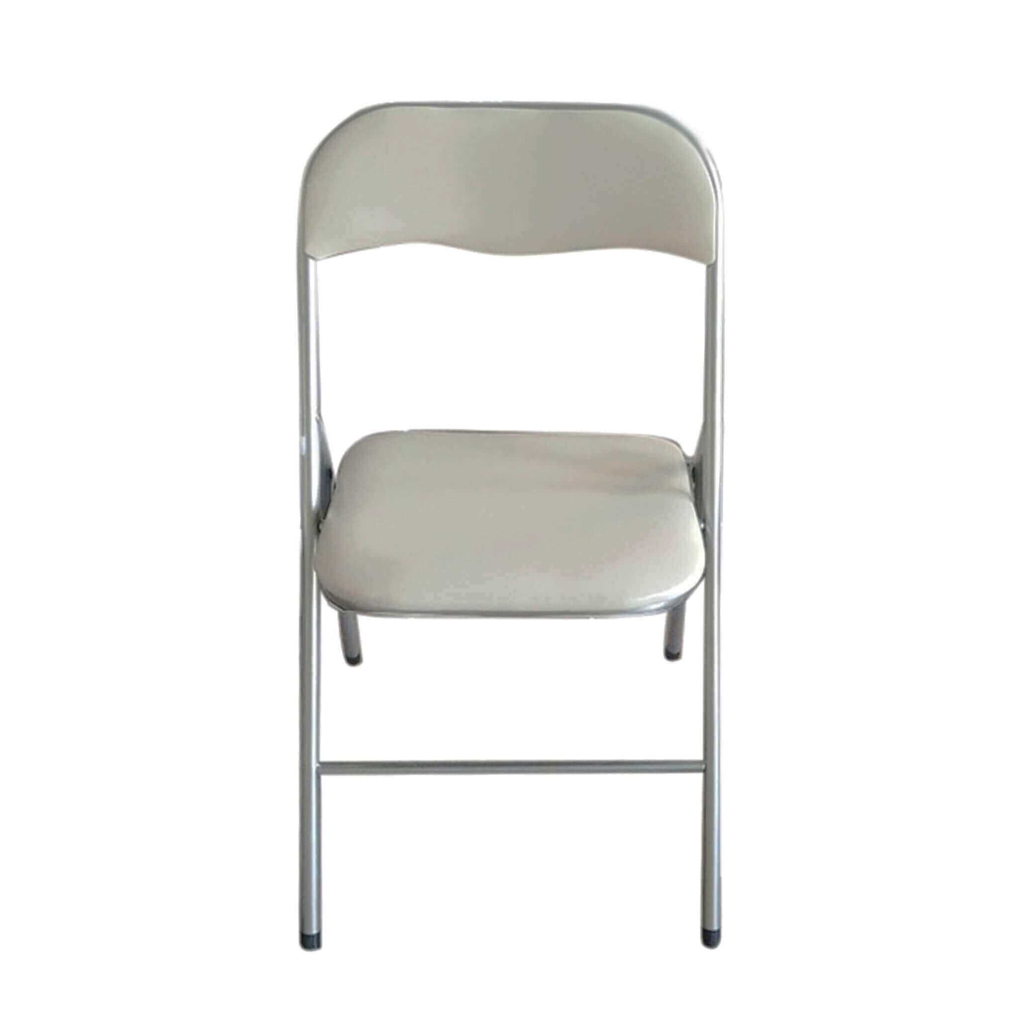 Sedia pieghevole da interno in acciaio con seduta e schienale in PVC imbottito Closy