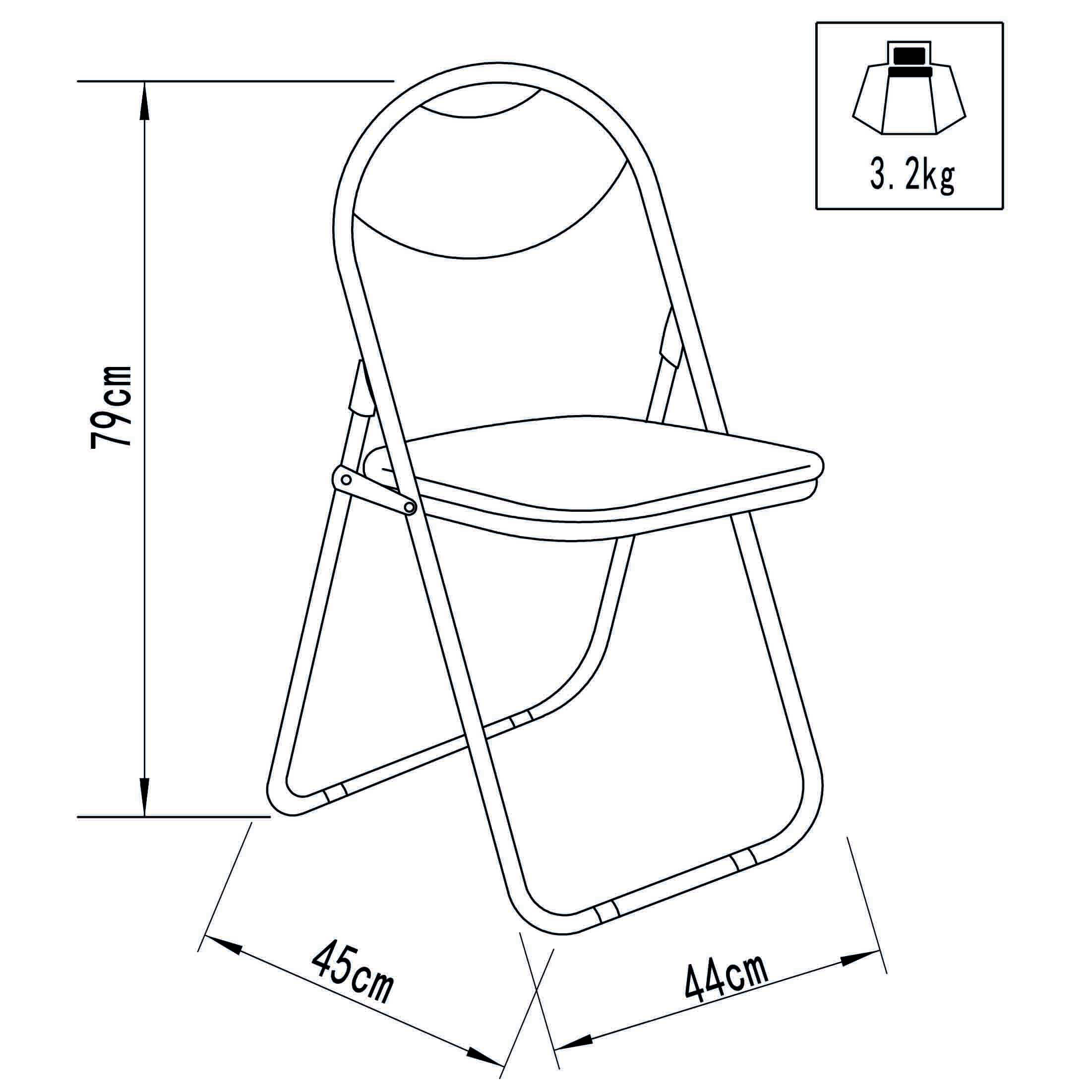 Sedia Pieghevole Slim Round Nera Opaca