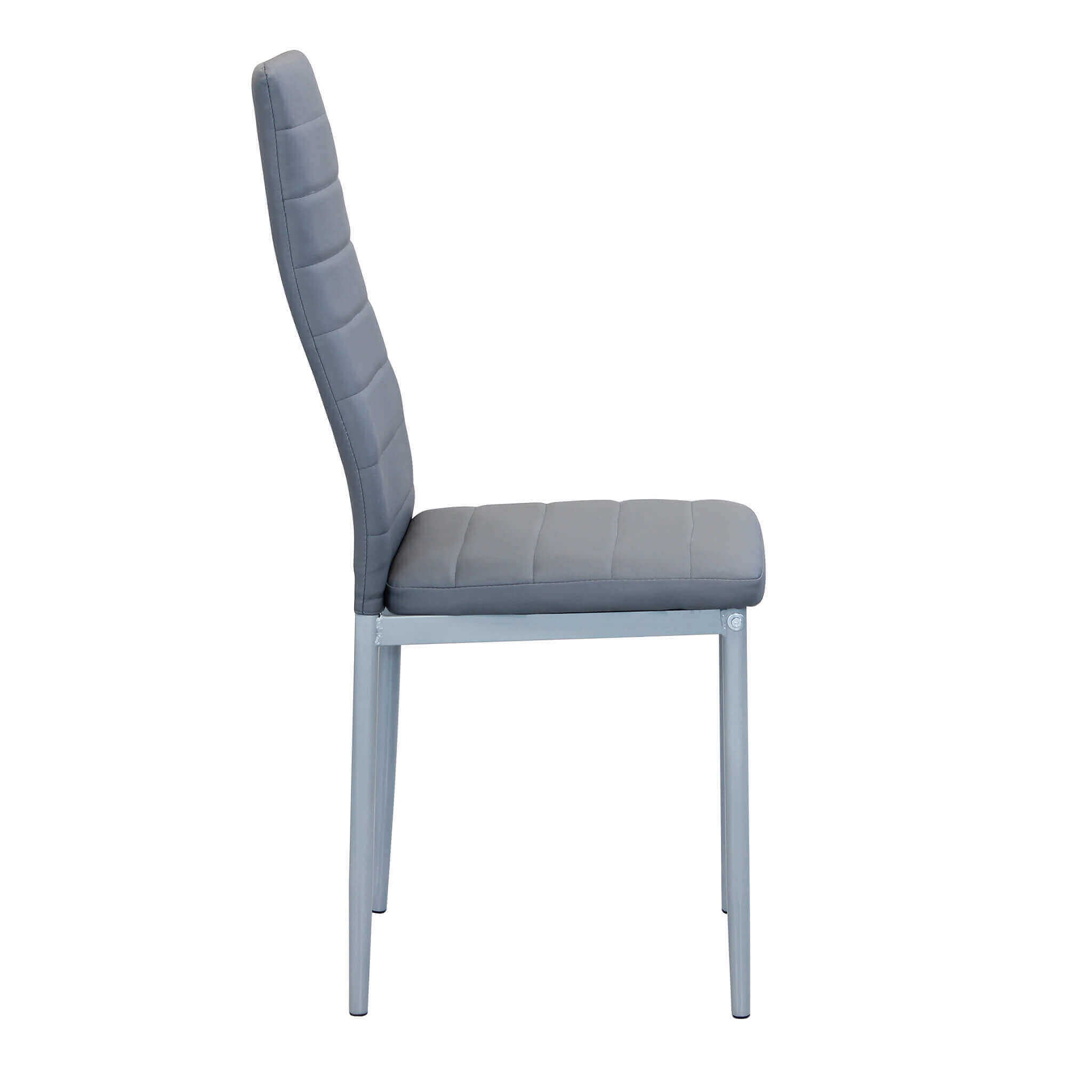 Sedia da interno in acciaio con schienale e seduta in ecopelle Vivian