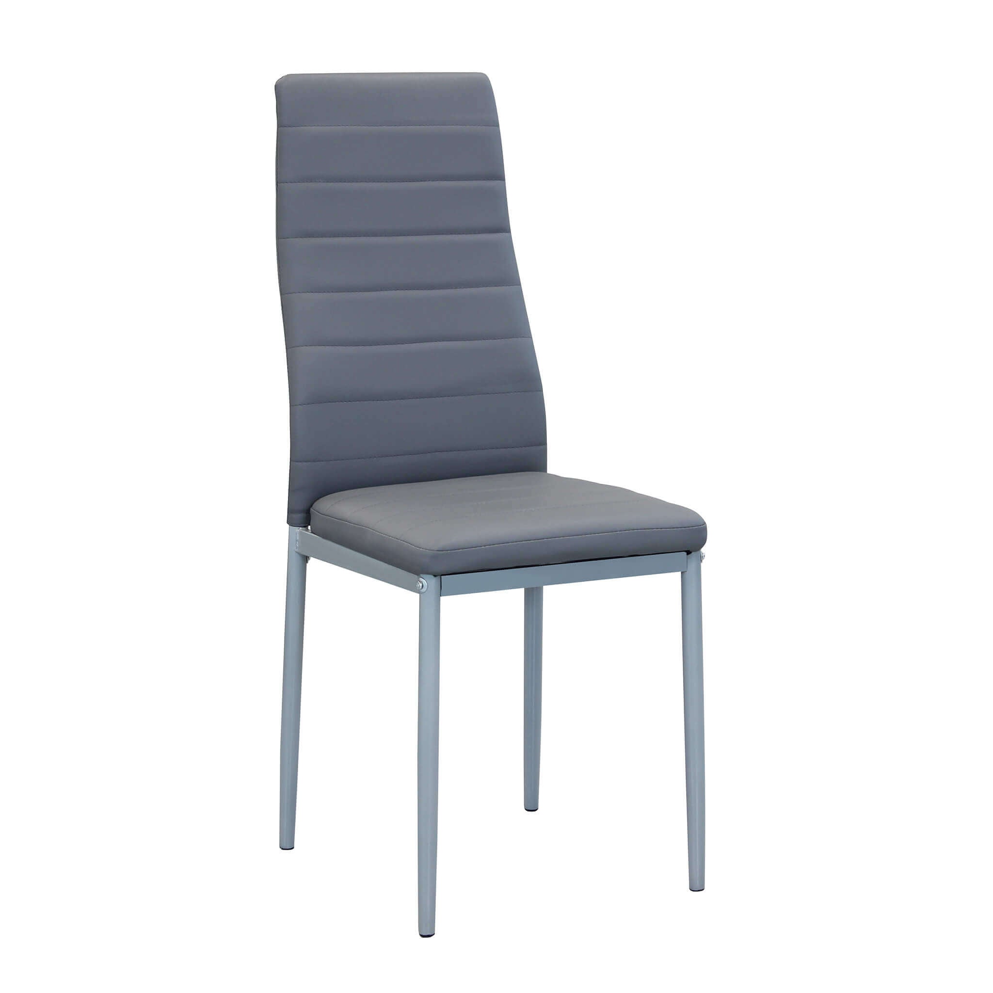 Sedia da interno in acciaio con schienale e seduta in ecopelle Vivian