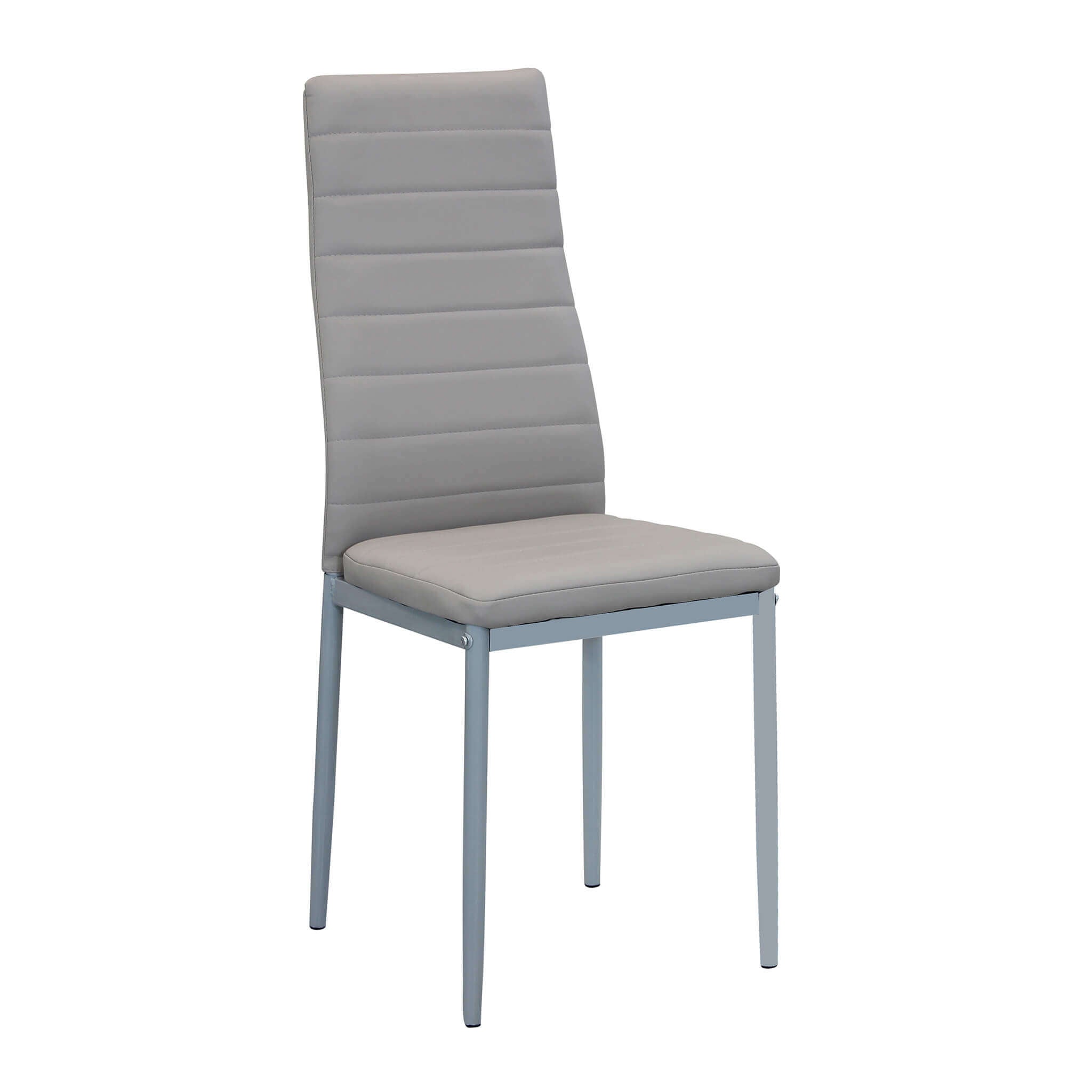 Sedia da interno in acciaio con schienale e seduta in ecopelle Vivian