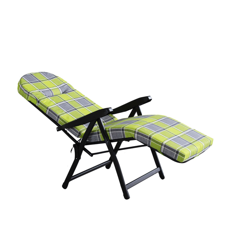 Sedia sdraio in acciaio con schienale e poggiapiedi regolabili Ancona