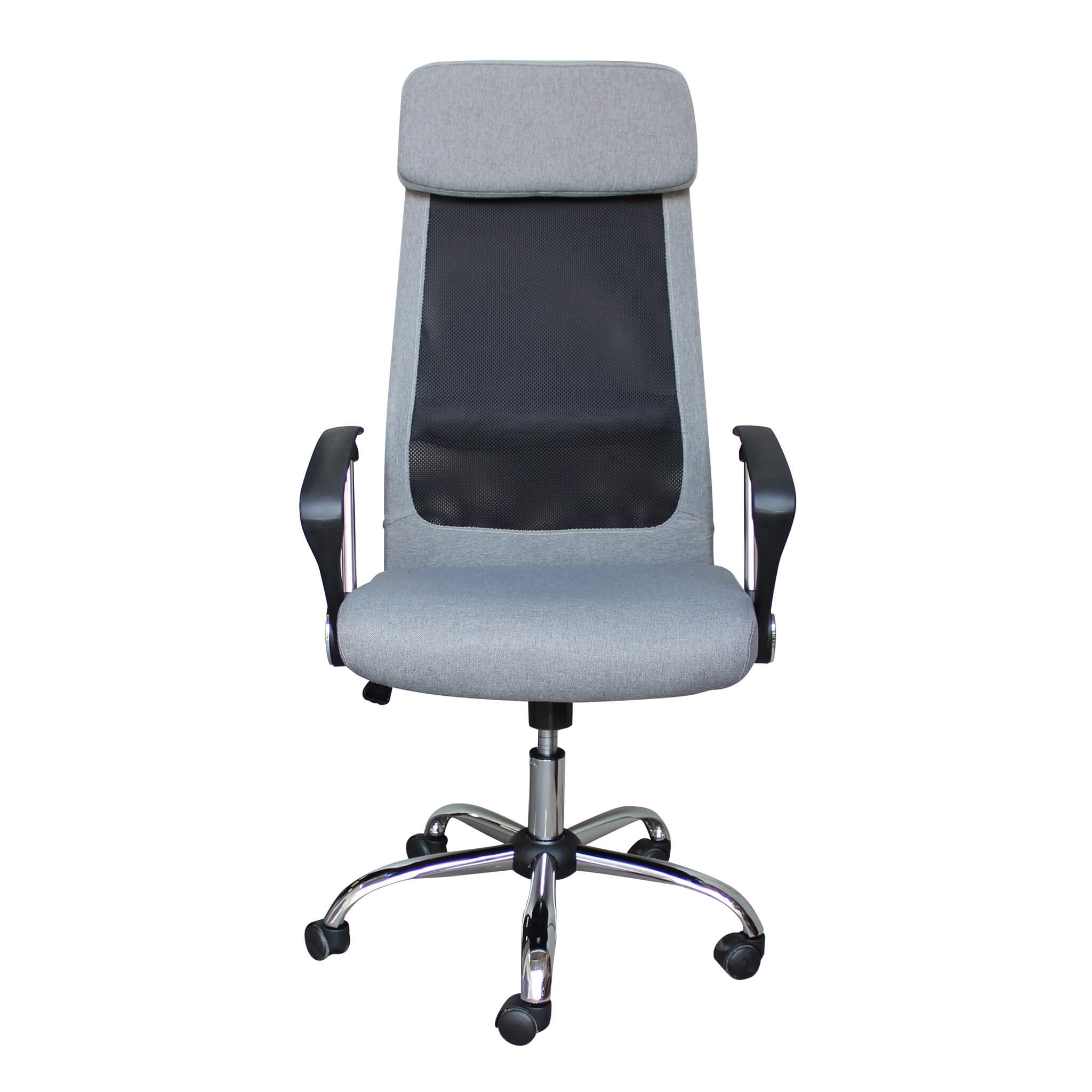 Poltrona sedia grigia da ufficio in poliuretano con altezza e braccioli