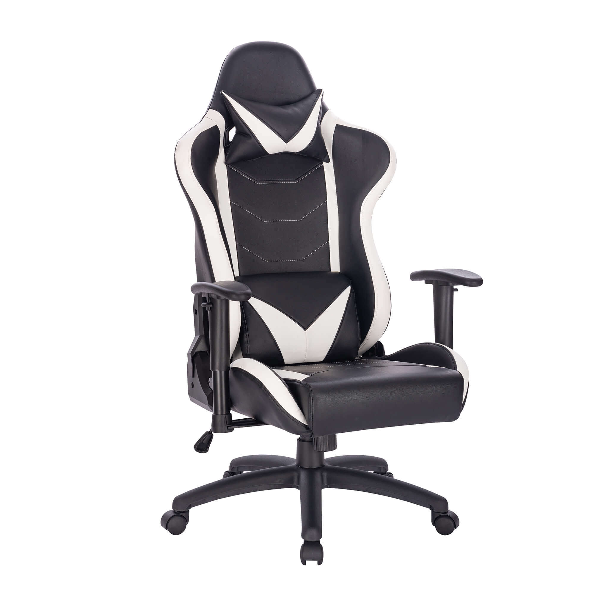 Poltrona da ufficio e gaming ergonomica in pelle nera bianca multiposizi