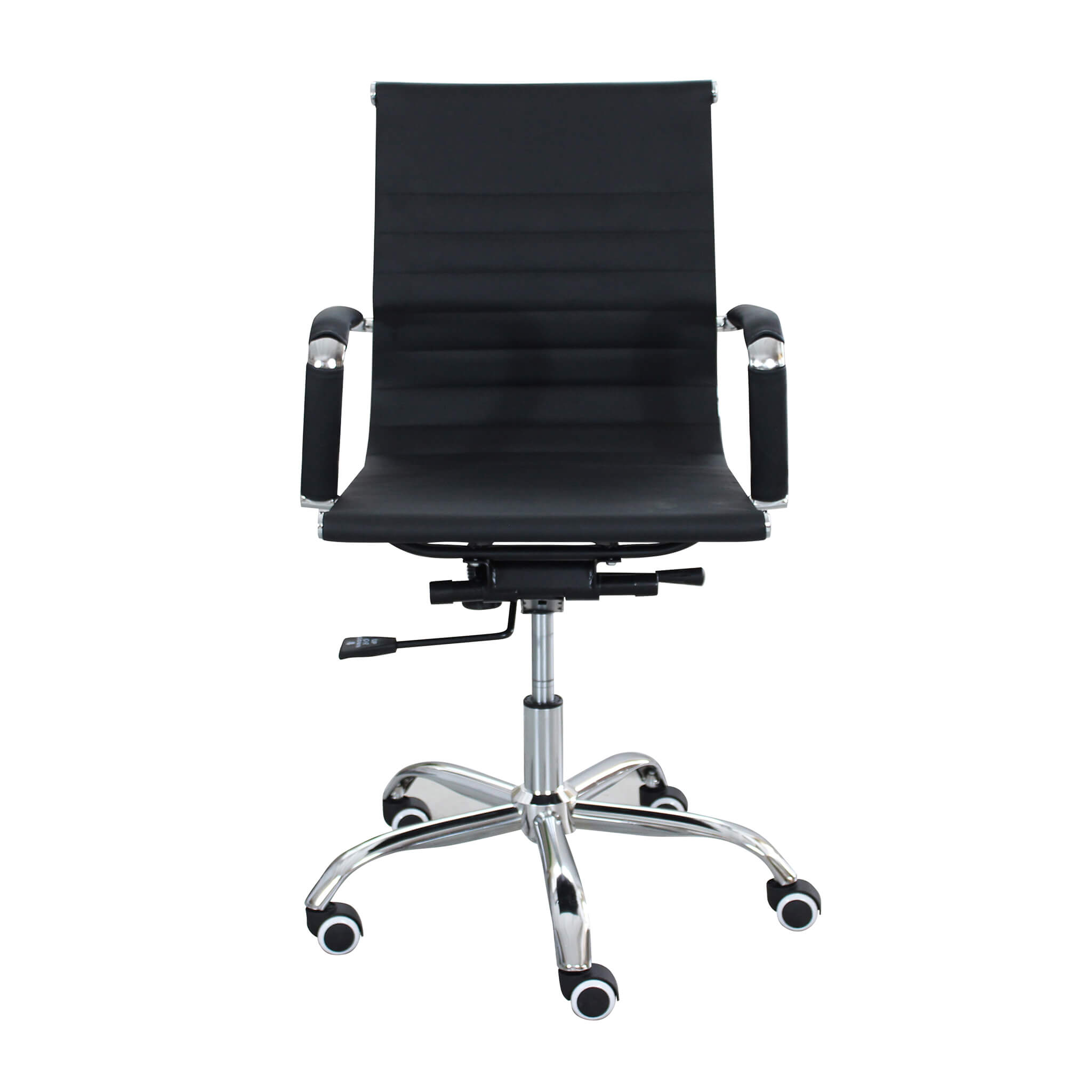 Poltrona sedia da ufficio con altezza regolabile e finiture cromate Mele