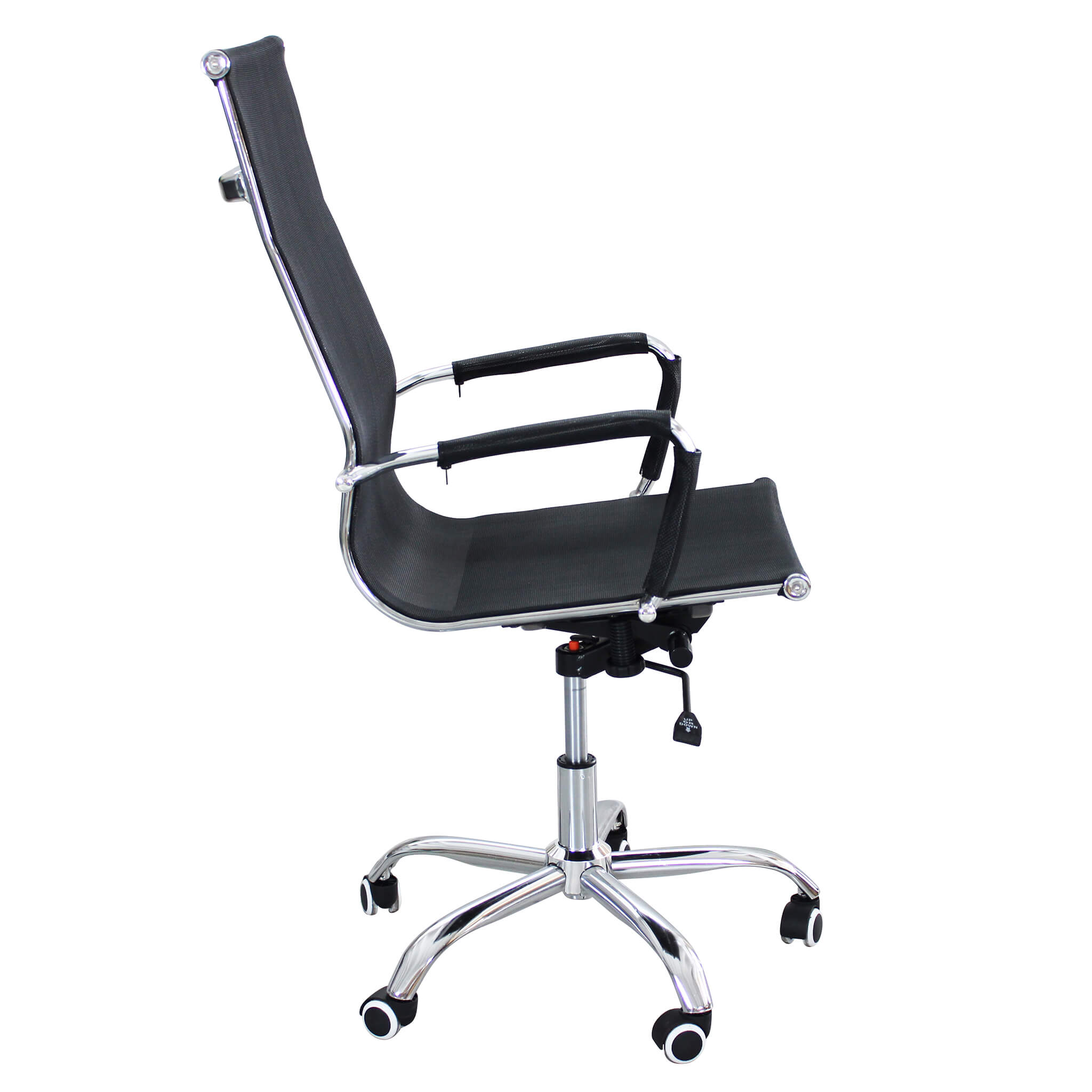 Poltrona sedia da ufficio con altezza regolabile e finiture cromate Saph