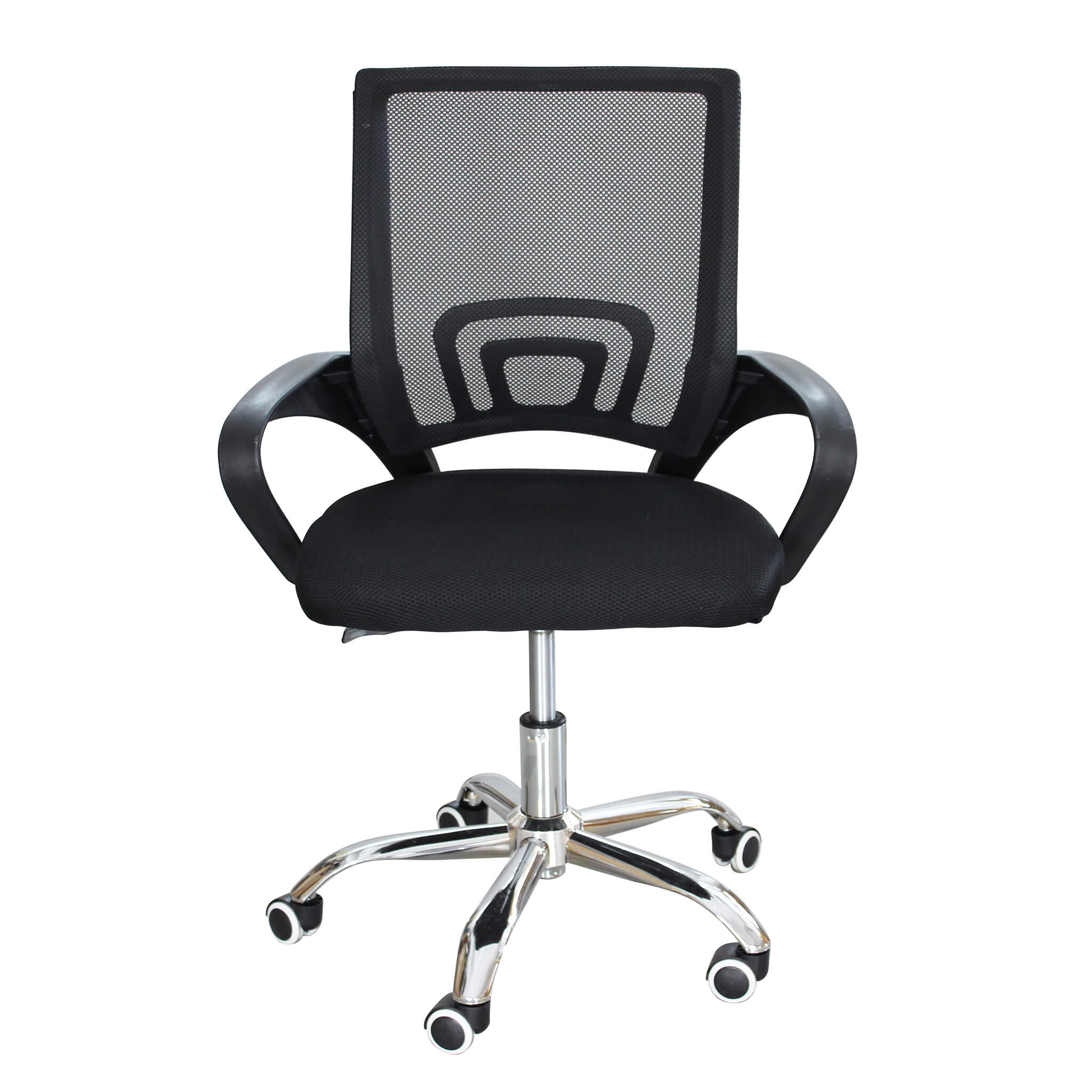 Poltrona sedia da ufficio con altezza regolabile e base cromata Caraxes