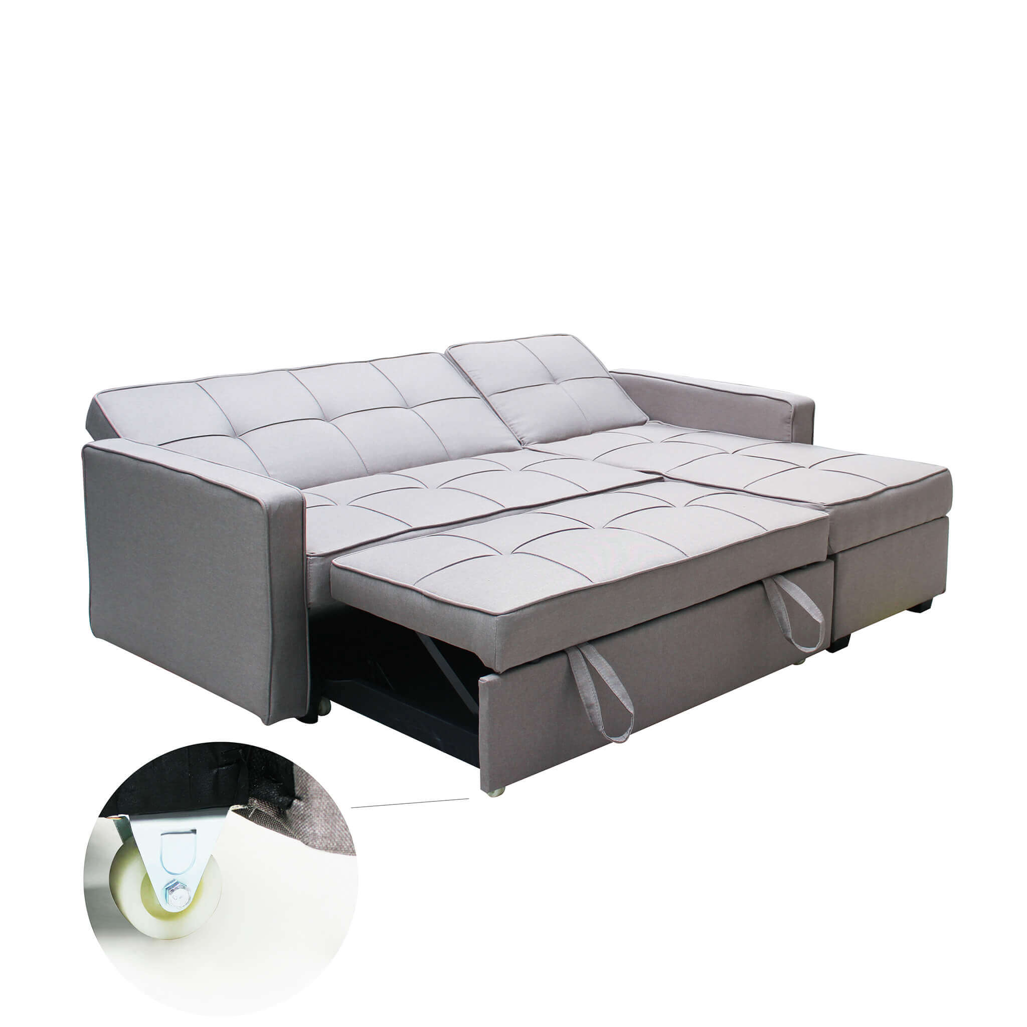 Divano letto da interno in acciaio e tessuto con cuscini inclusi Easy Bed