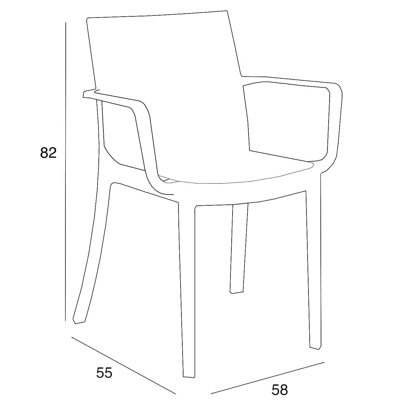 Sedia poltrona in polipropilene per esterno impilabile VITTORIA