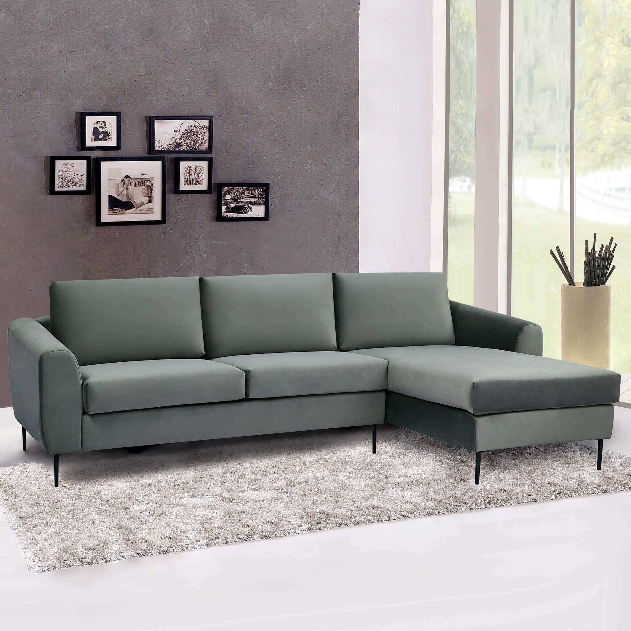 Divano per interno con chaise lounge 280 cm GREGOR