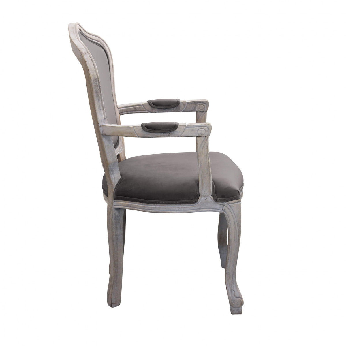 Poltrona sedia da interno in legno con schienale e seduta imbottiti Adriana