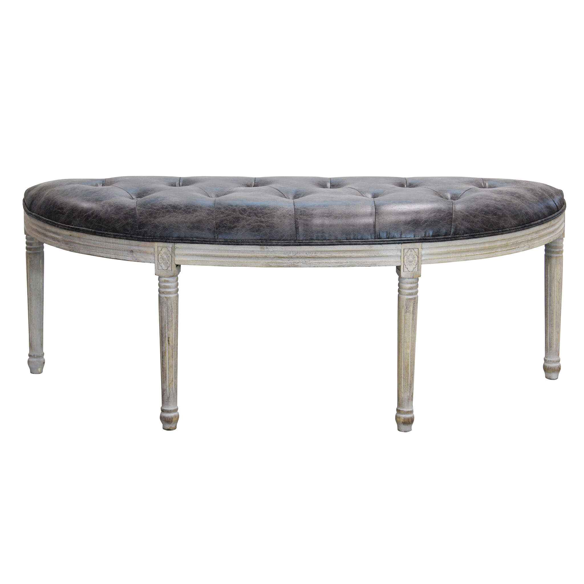 Panca Margi In In Ecopelle Vintage Grigio