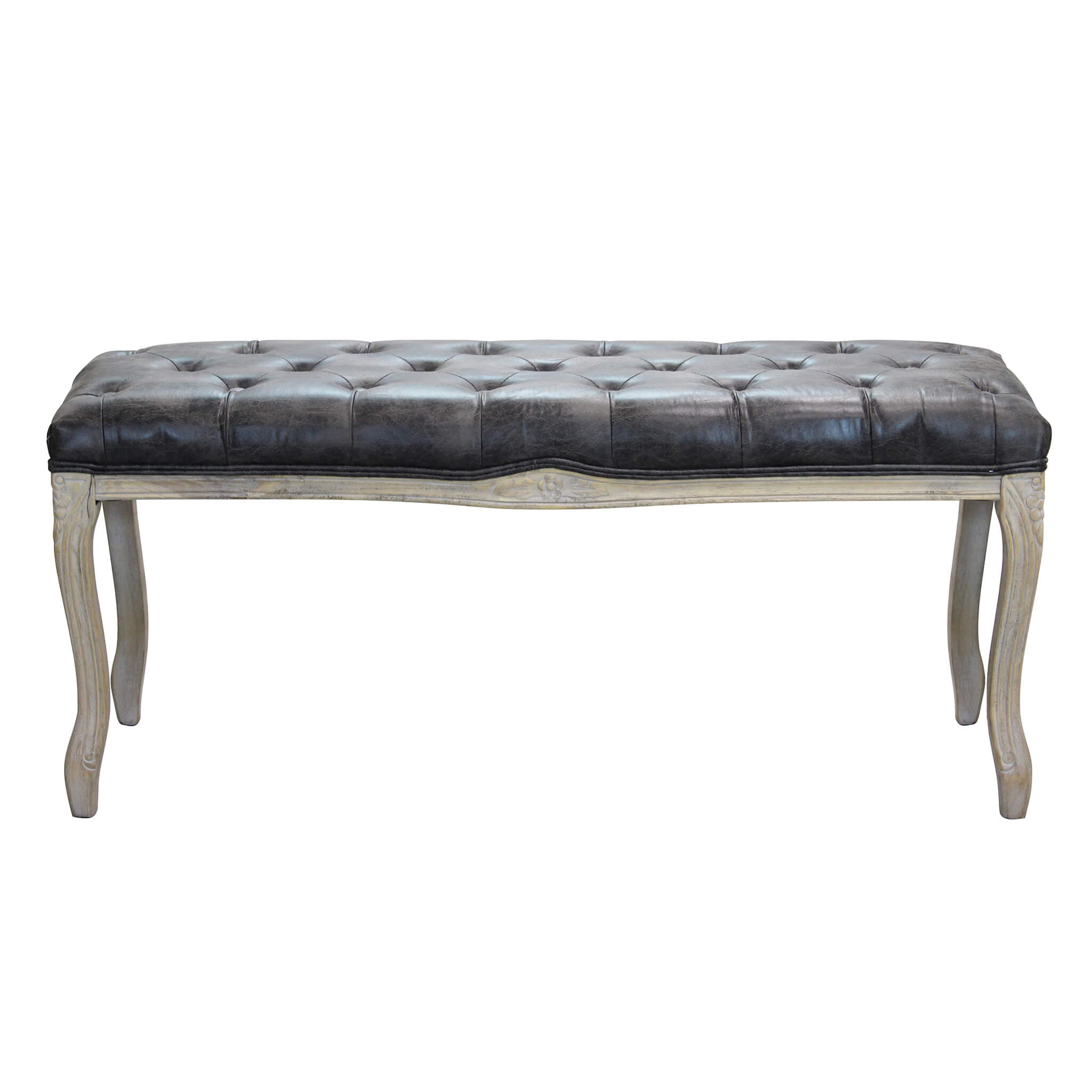 Panca Misty In Ecopelle Vintage Grigio