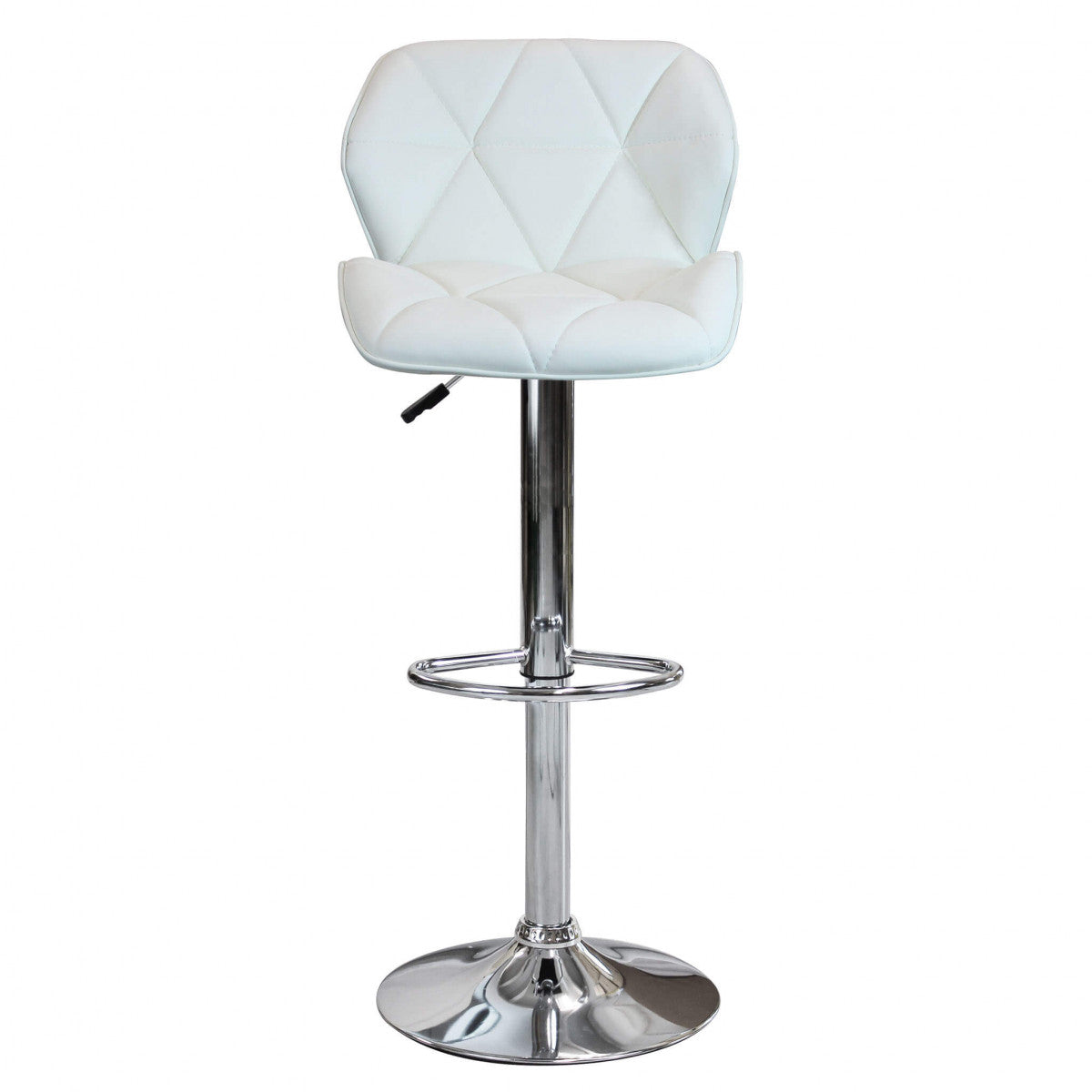 Sgabello in metallo girevole e regolabile con seduta in ecopelle PRAGA