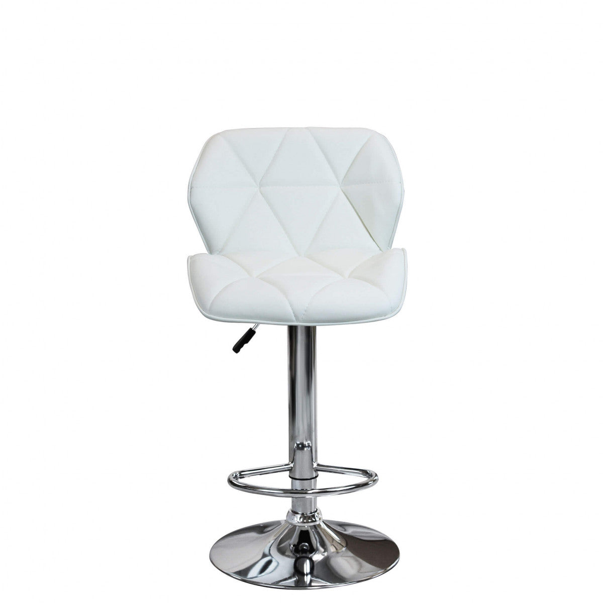 Sgabello in metallo girevole e regolabile con seduta in ecopelle PRAGA