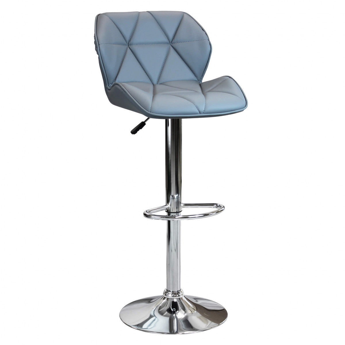 Sgabello in metallo girevole e regolabile con seduta in ecopelle PRAGA