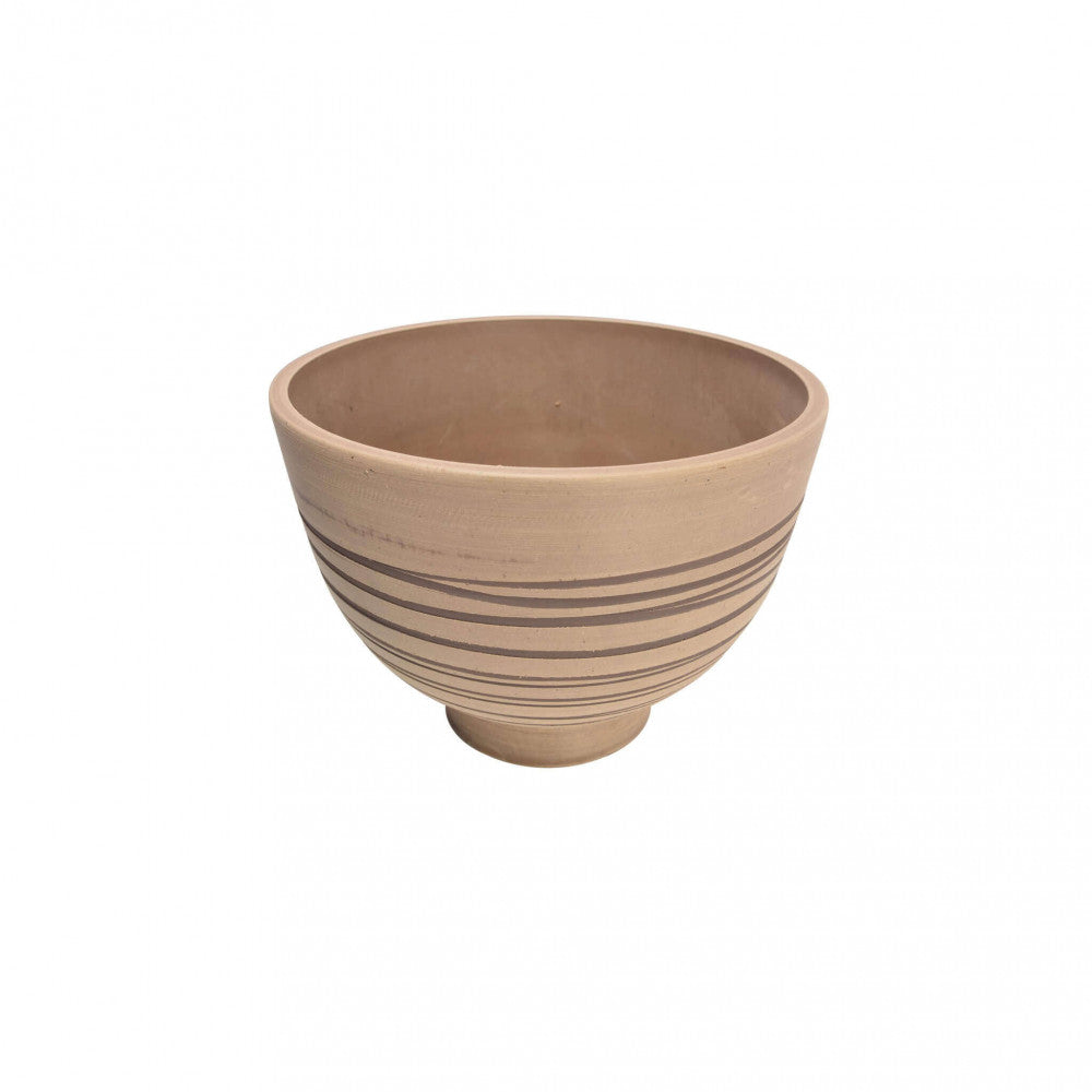 Vaso tondo basso largo da giardino in fibra di argilla 41x41x27 cm Hoya