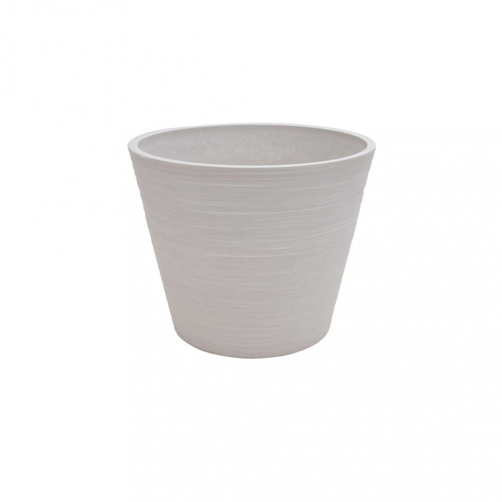 Vaso tondo basso da giardino in fibra di argilla 34x34x34 cm Ginestra