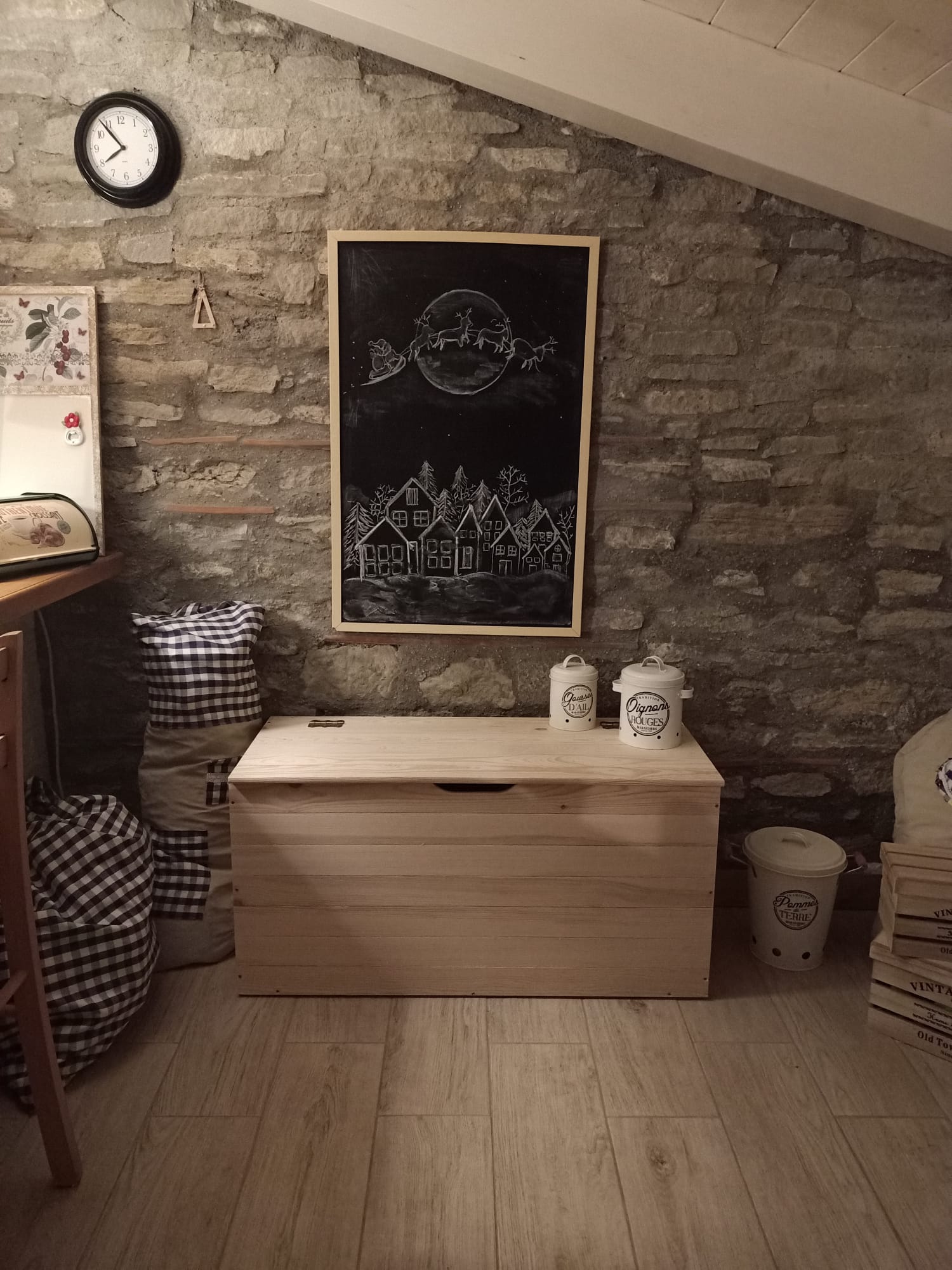 Baule cassapanca in legno massello