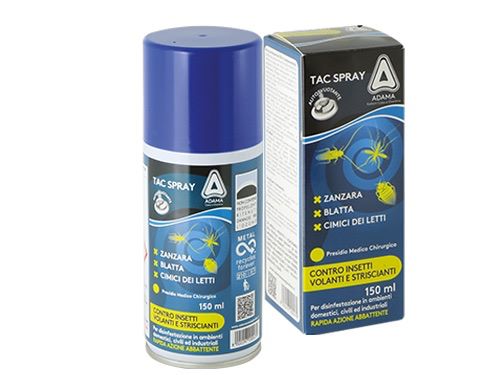 Insetticida spray pronto all'uso per zanzare mosche formiche 150 ml Kollant Tac Spray Adama