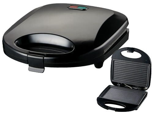 Tostiera per sandwich 750W piastre con righe antiaderenti 24x24xH8 cm