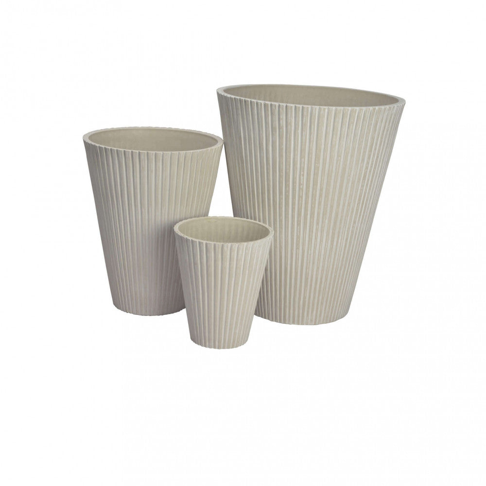 Vaso tondo piccolo a cono da esterno giardino in fibra di argilla Ø19x22 cm Erica